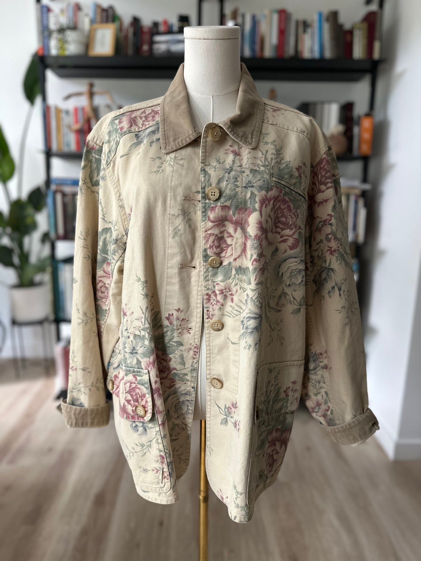 00s Coldwater Creek light floral barn coat