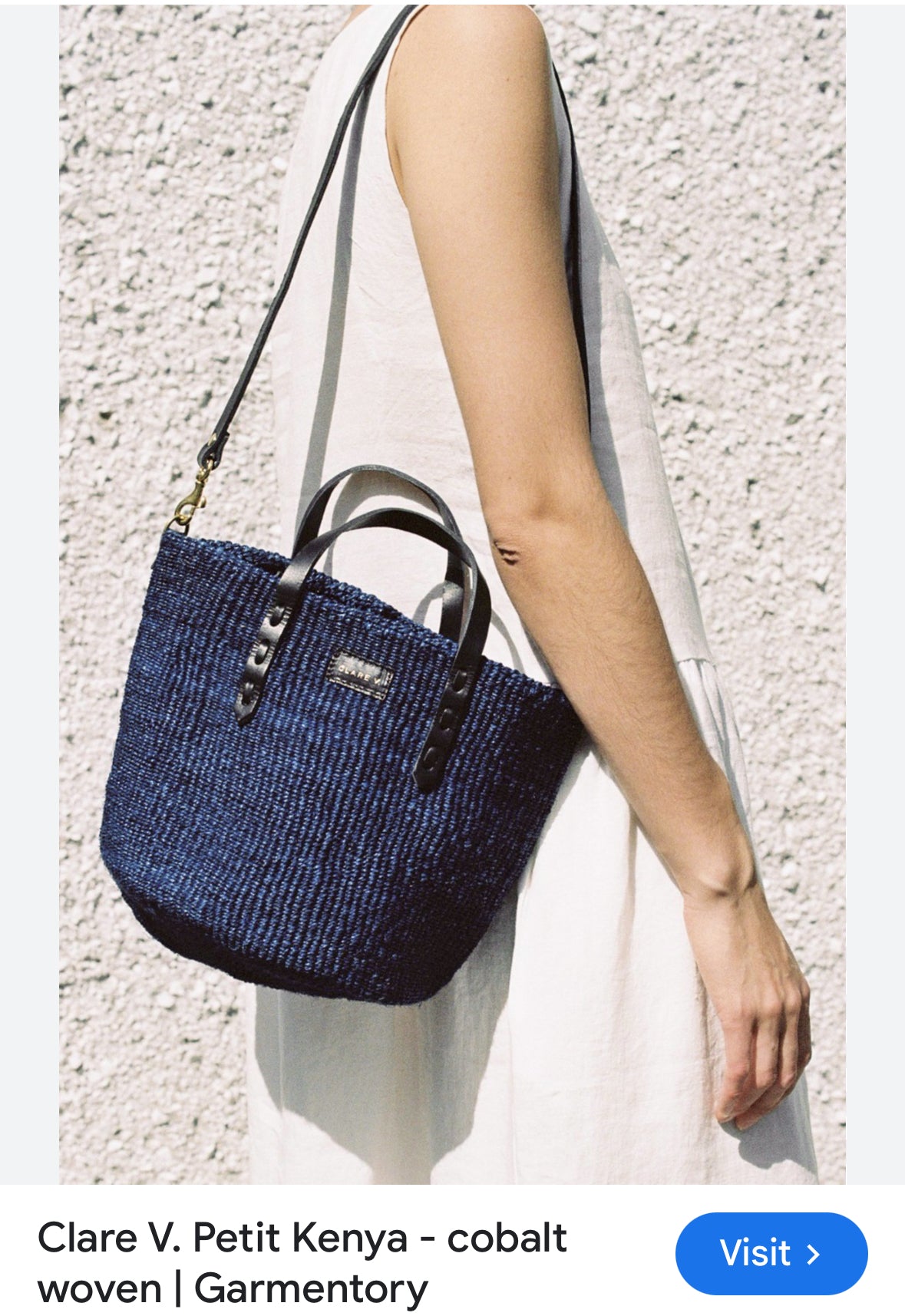 Clare V petite Kenya bag in cobalt