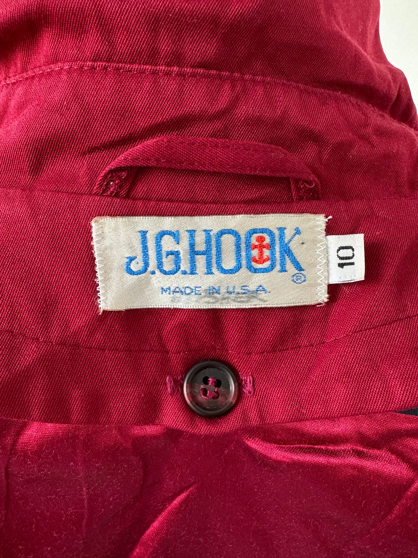 80s/90s J.G.Hook red trench. Made in the USA