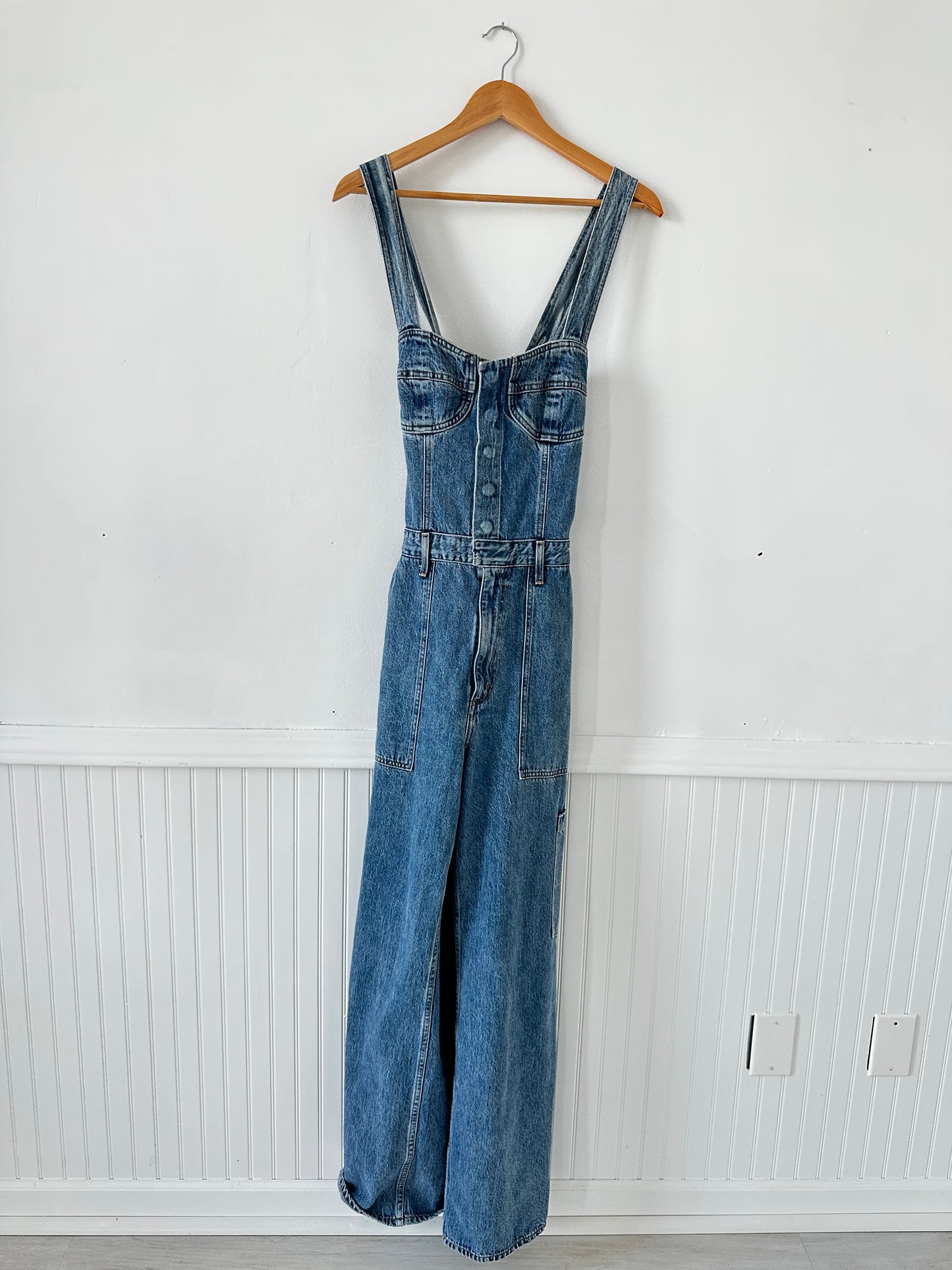 Agolde Paula denim overalls. Size 30
