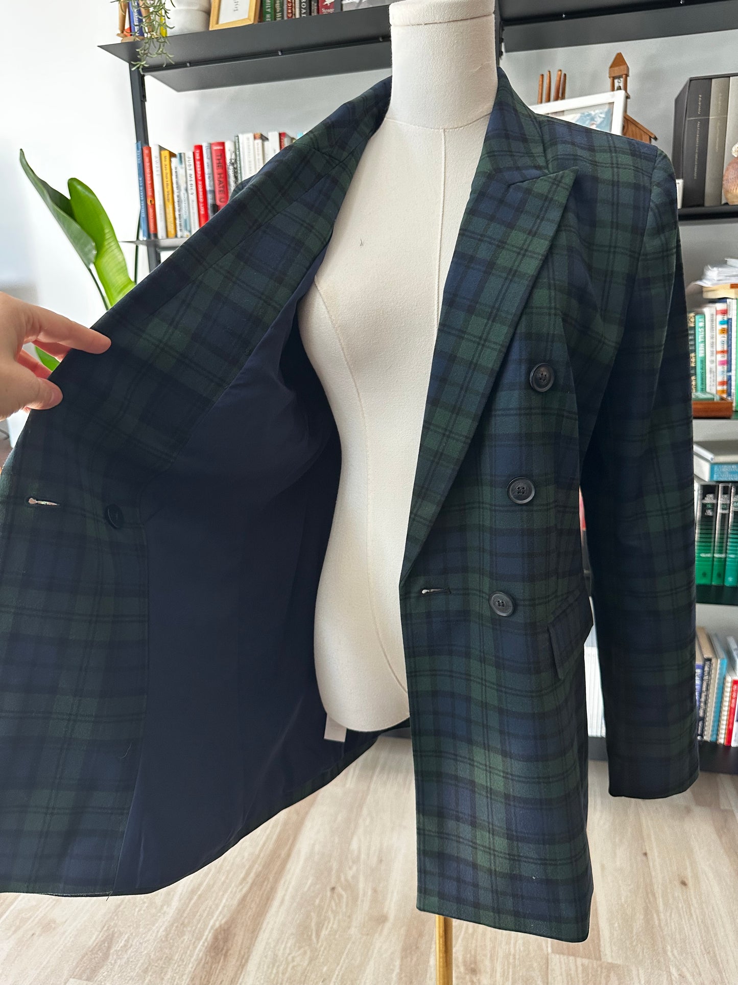 Loft black watch plaid blazer. NWT. Size 10