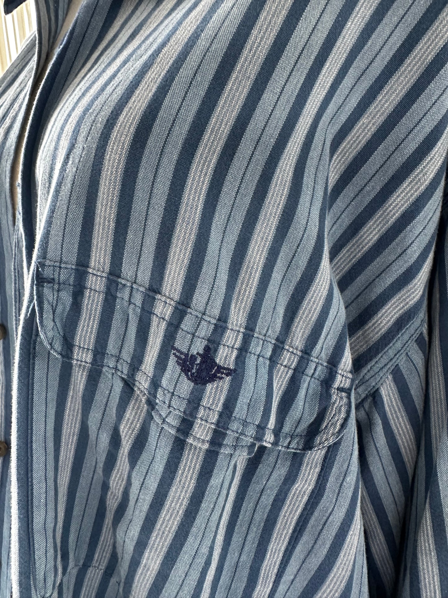 90s Dockers blue striped button down