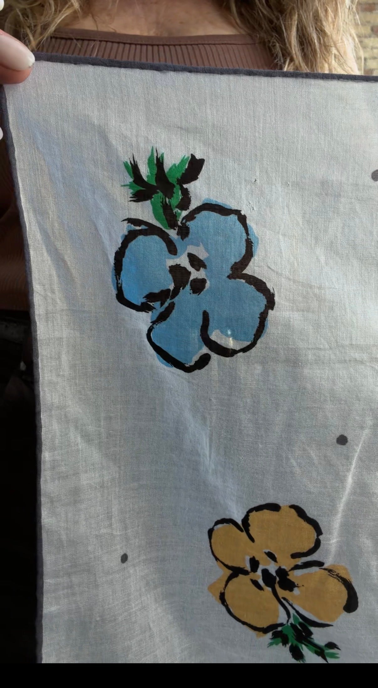 #7 Vintage Givenchy poppy cotton scarf