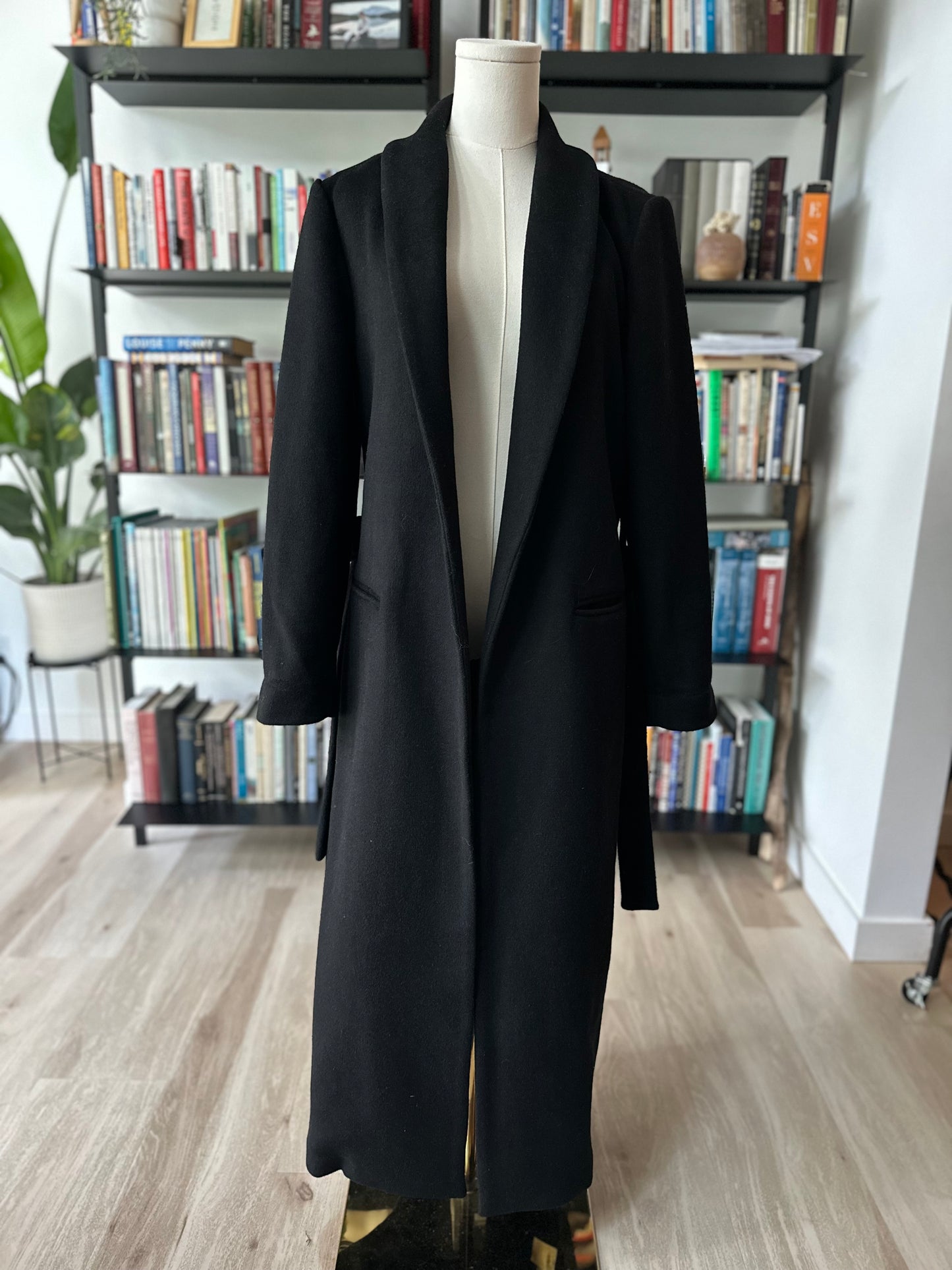 Reformation black wool Downing coat. Size Large