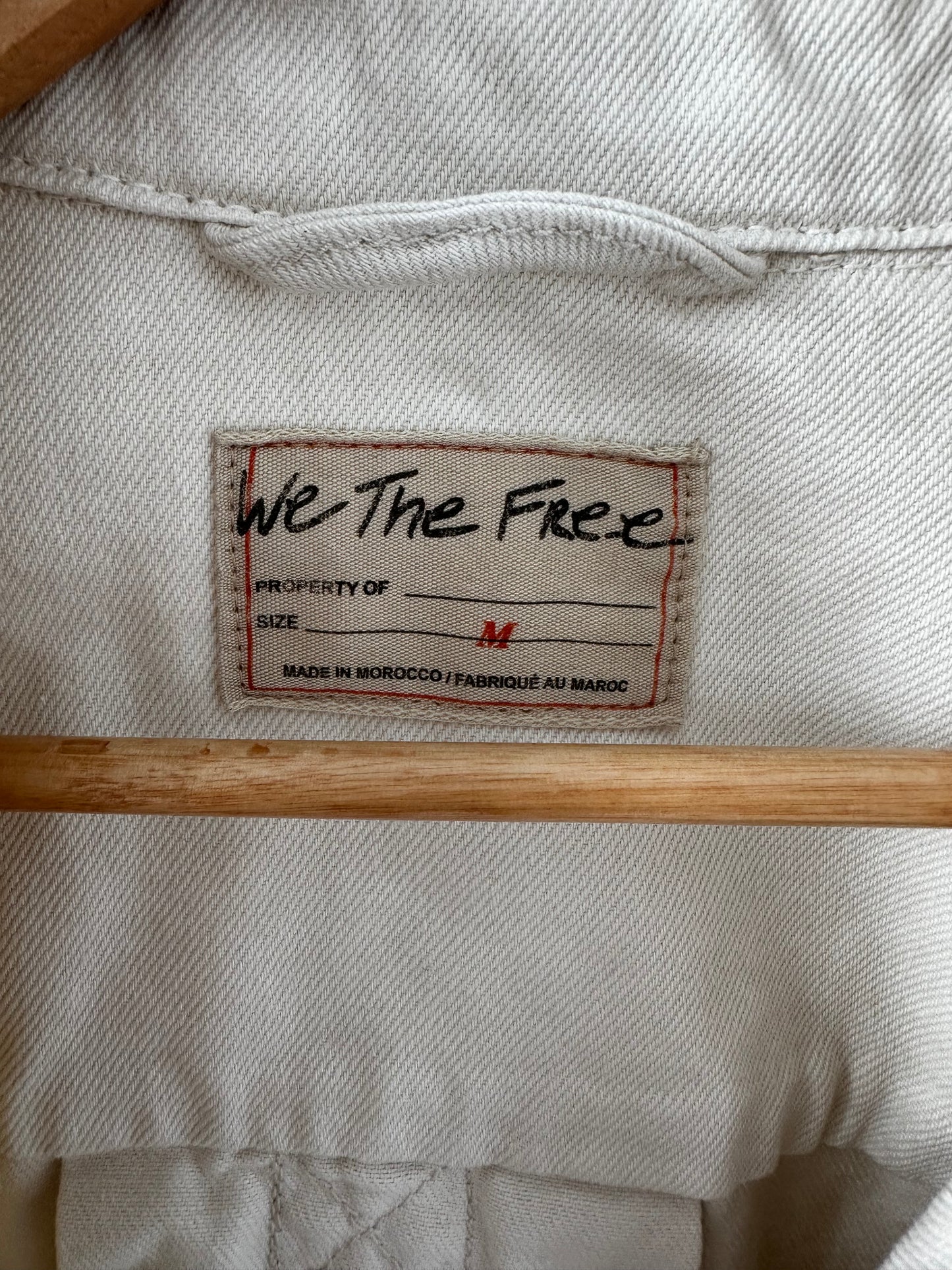We the Free Opal Swing Denim jacket in cream. Size medium