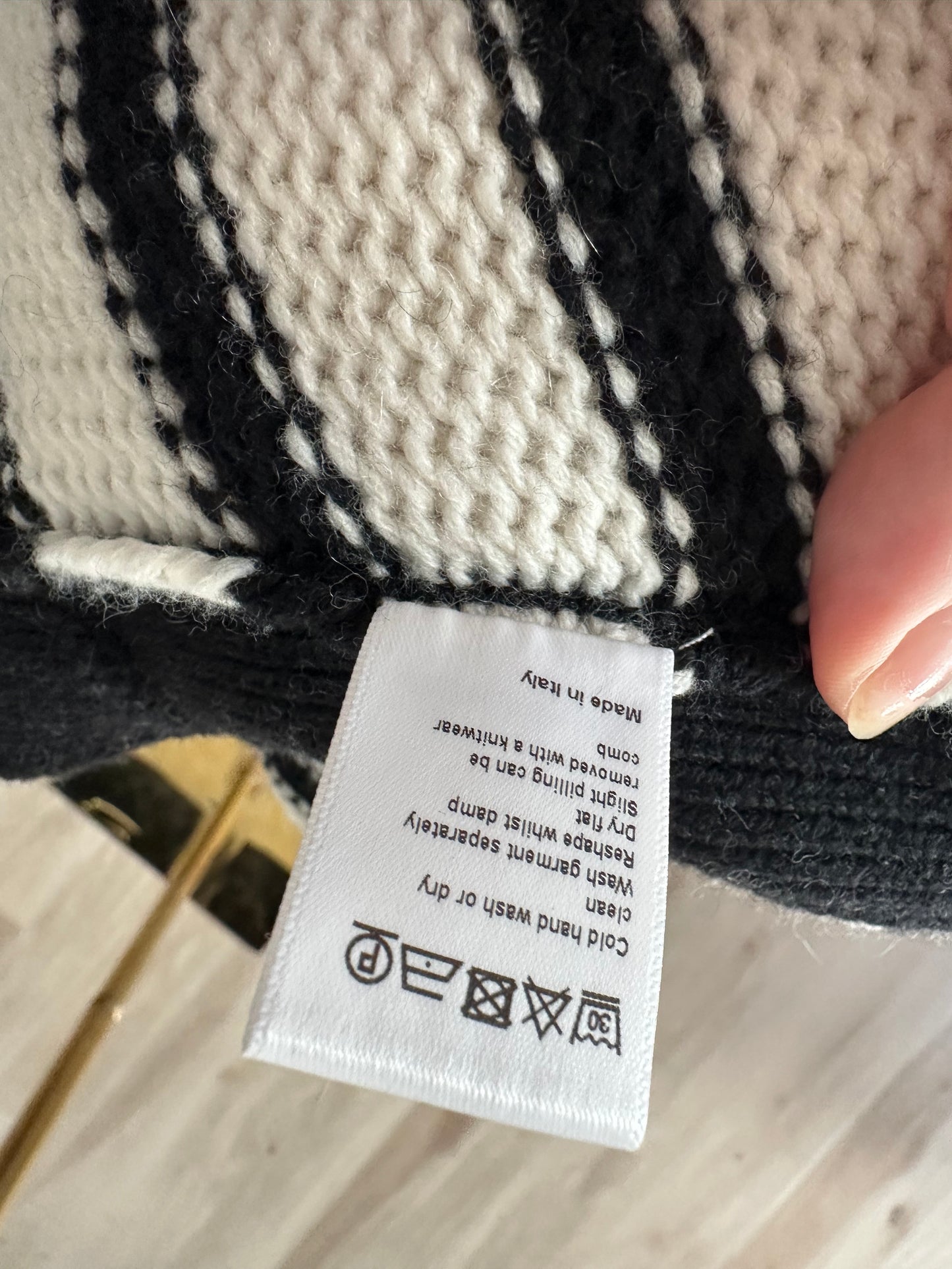 Me+Em wool cashmere striped sweater. Size medium. NWT