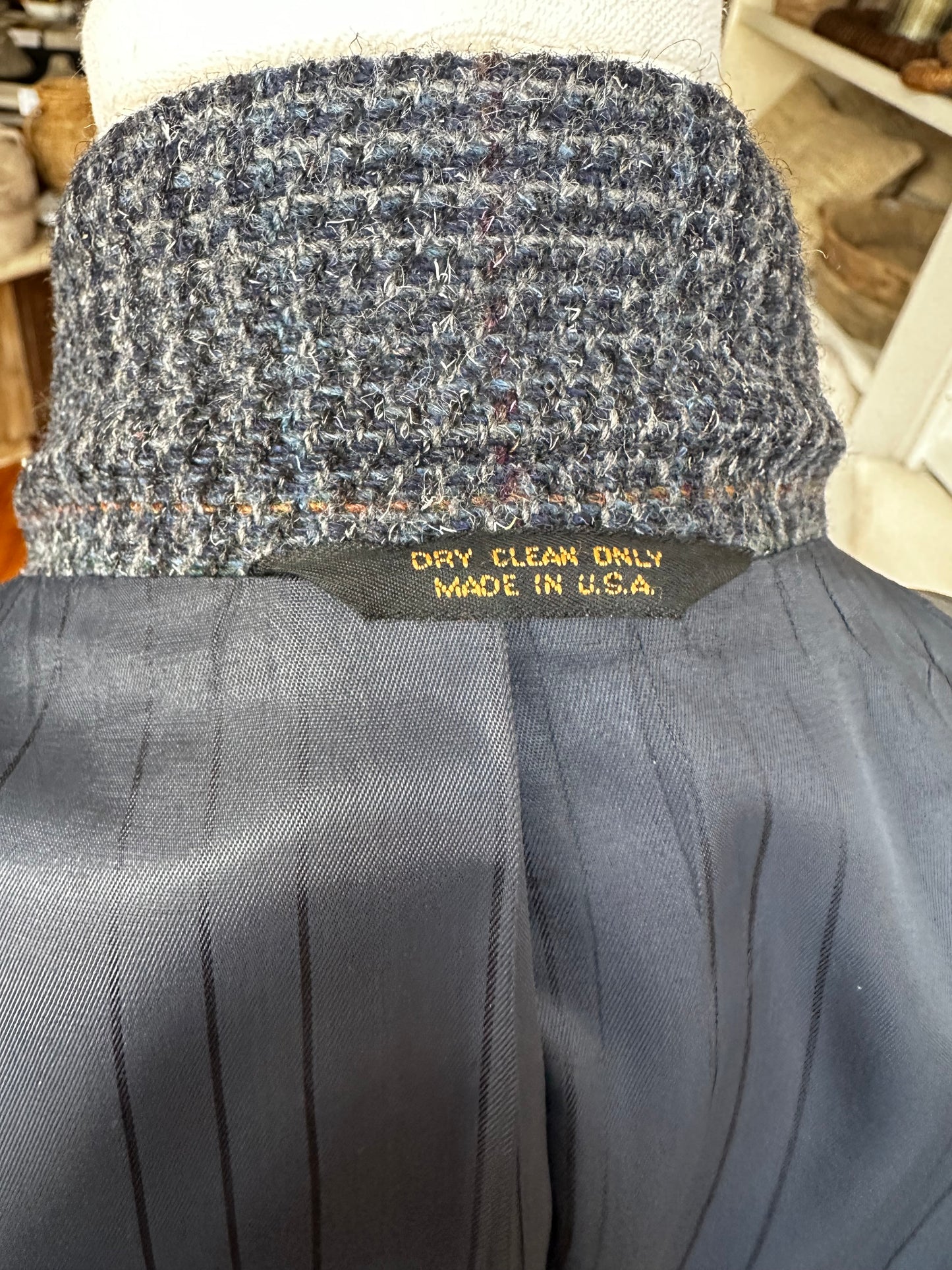 80s Bachrach blue tweed blazer. Made in USA