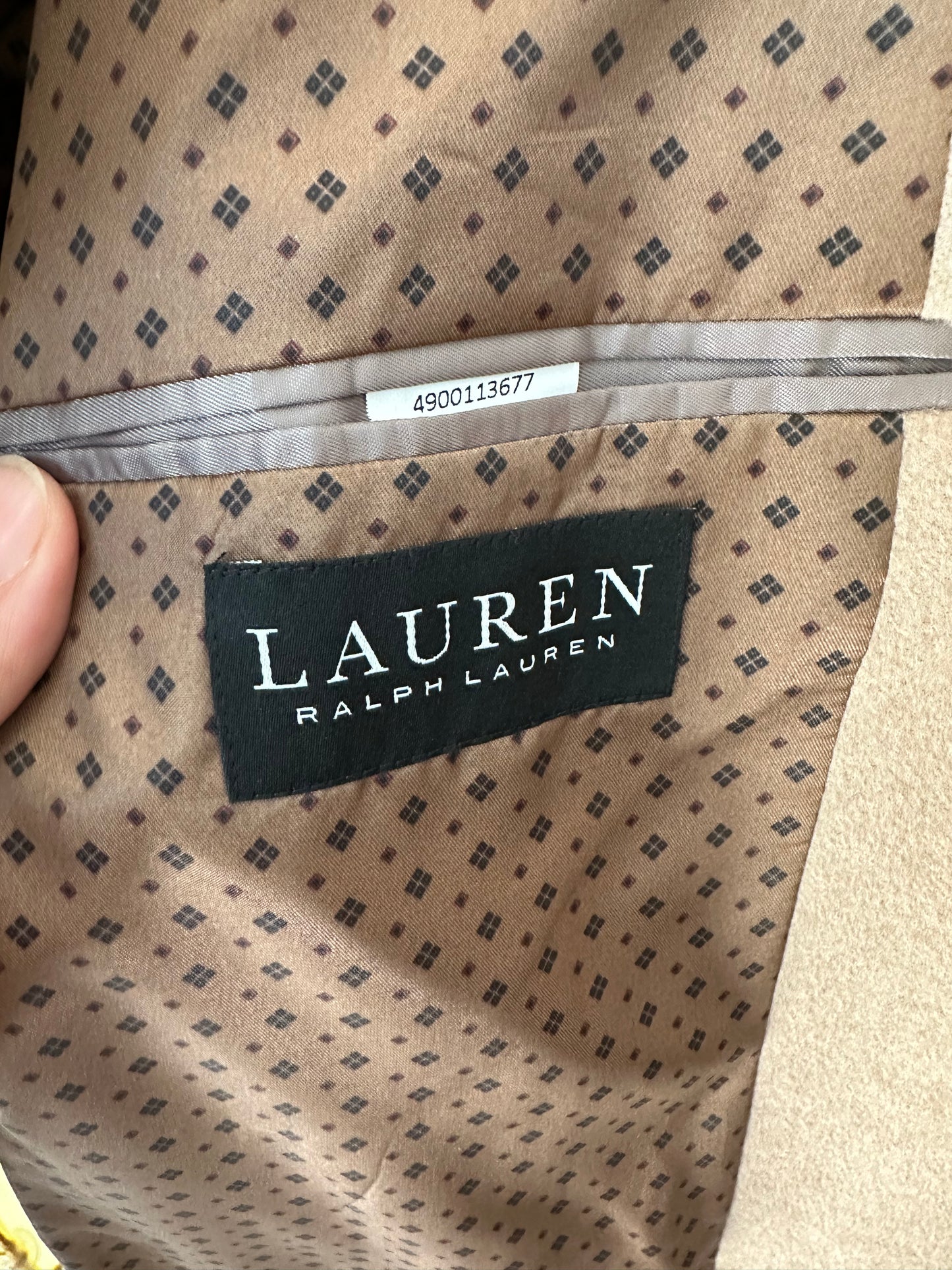 90s Lauren by Ralph Lauren wool/silk/cashmere tan blazer. New with tags