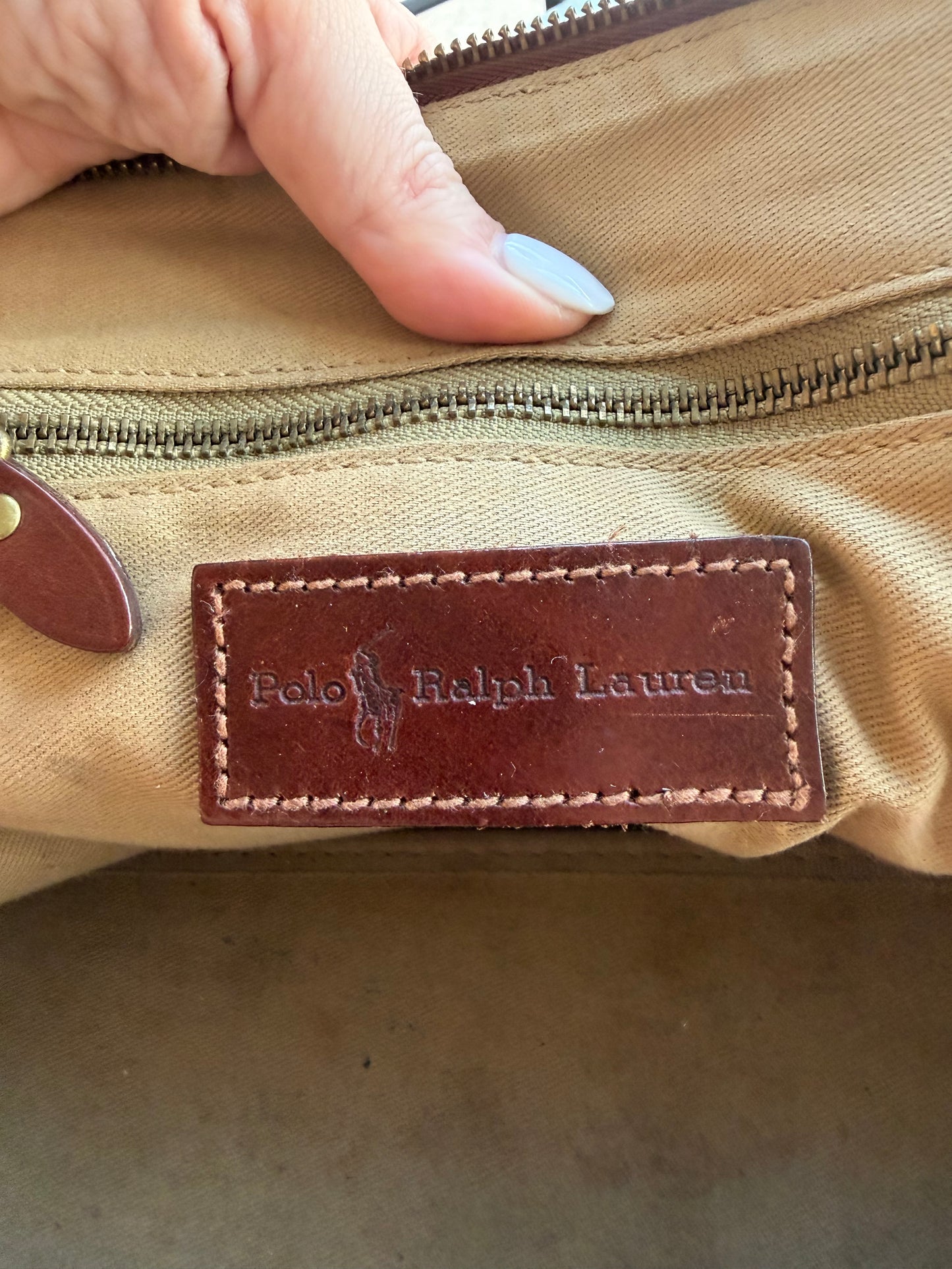 90s Ralph Lauren satchel with removable leather crossbody strap