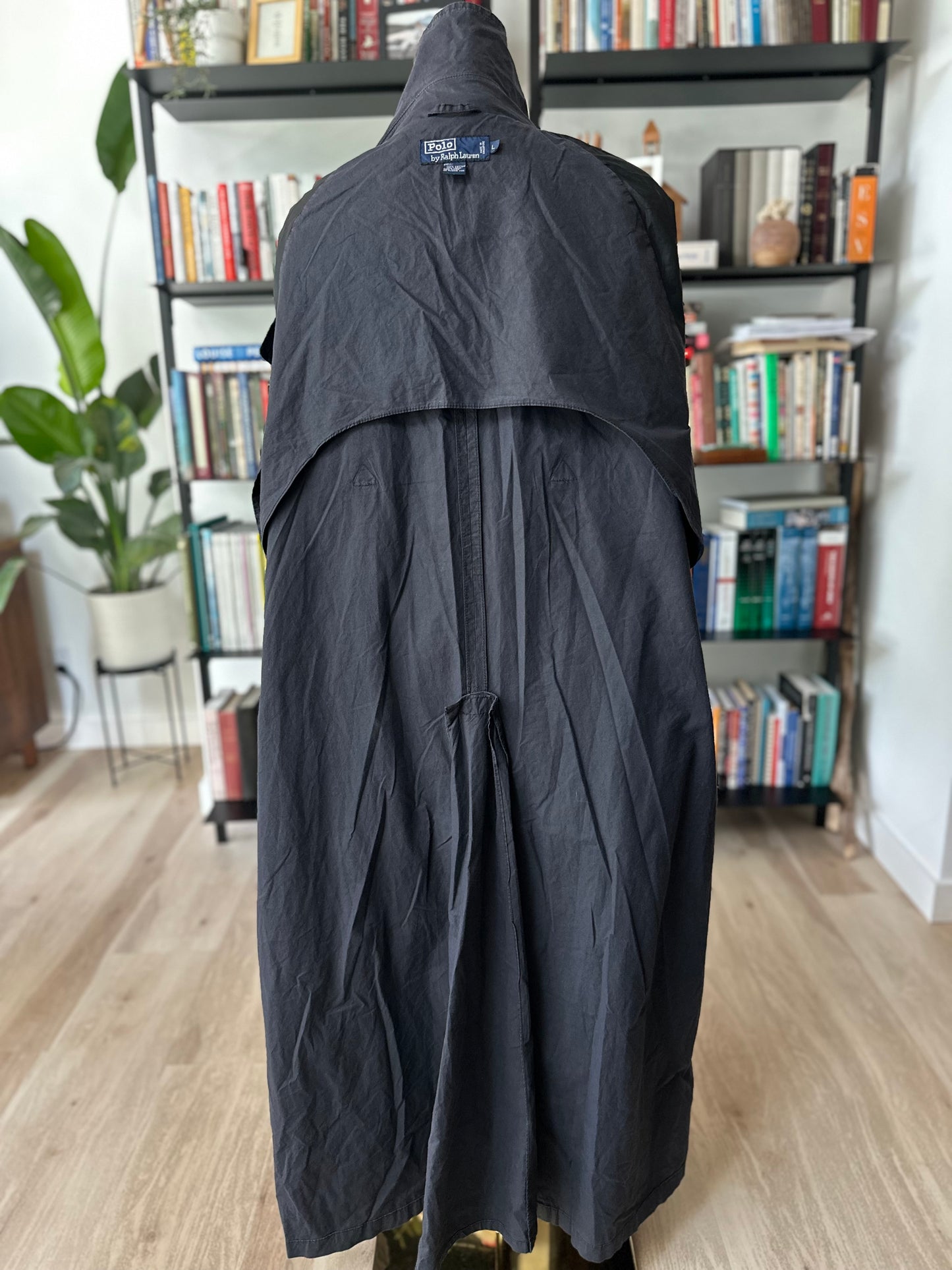90s Polo Ralph Lauren navy light weight trench coat