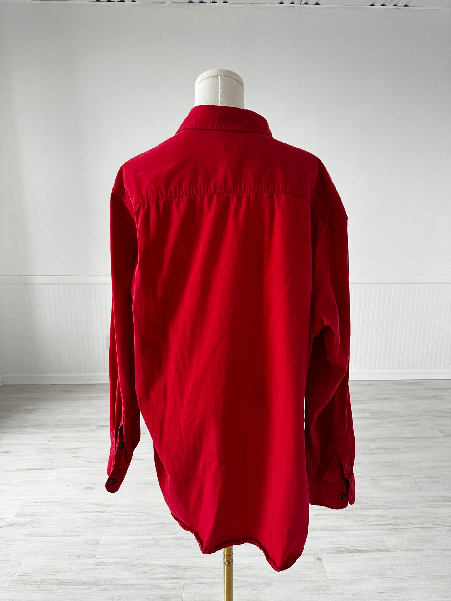 90s JCrew red brushed cotton button down