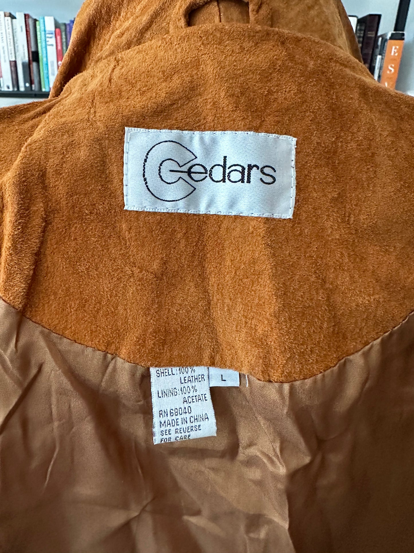 90s Cedars Suede jacket with leather whipstitch trim