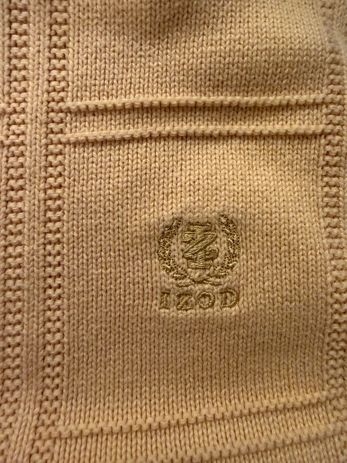 90s Izod yellow cotton sweater. Made in Jordan. Fits S-L