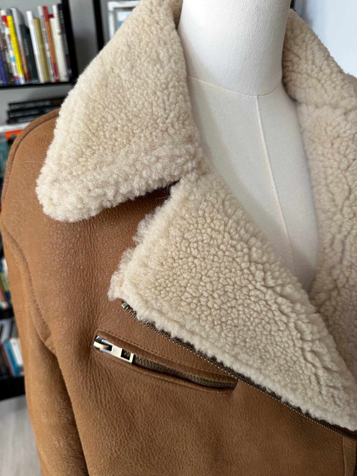 Madewell Oversized Shearling Motorcycle Jacket. NWT. Size Medium. Retails for $748