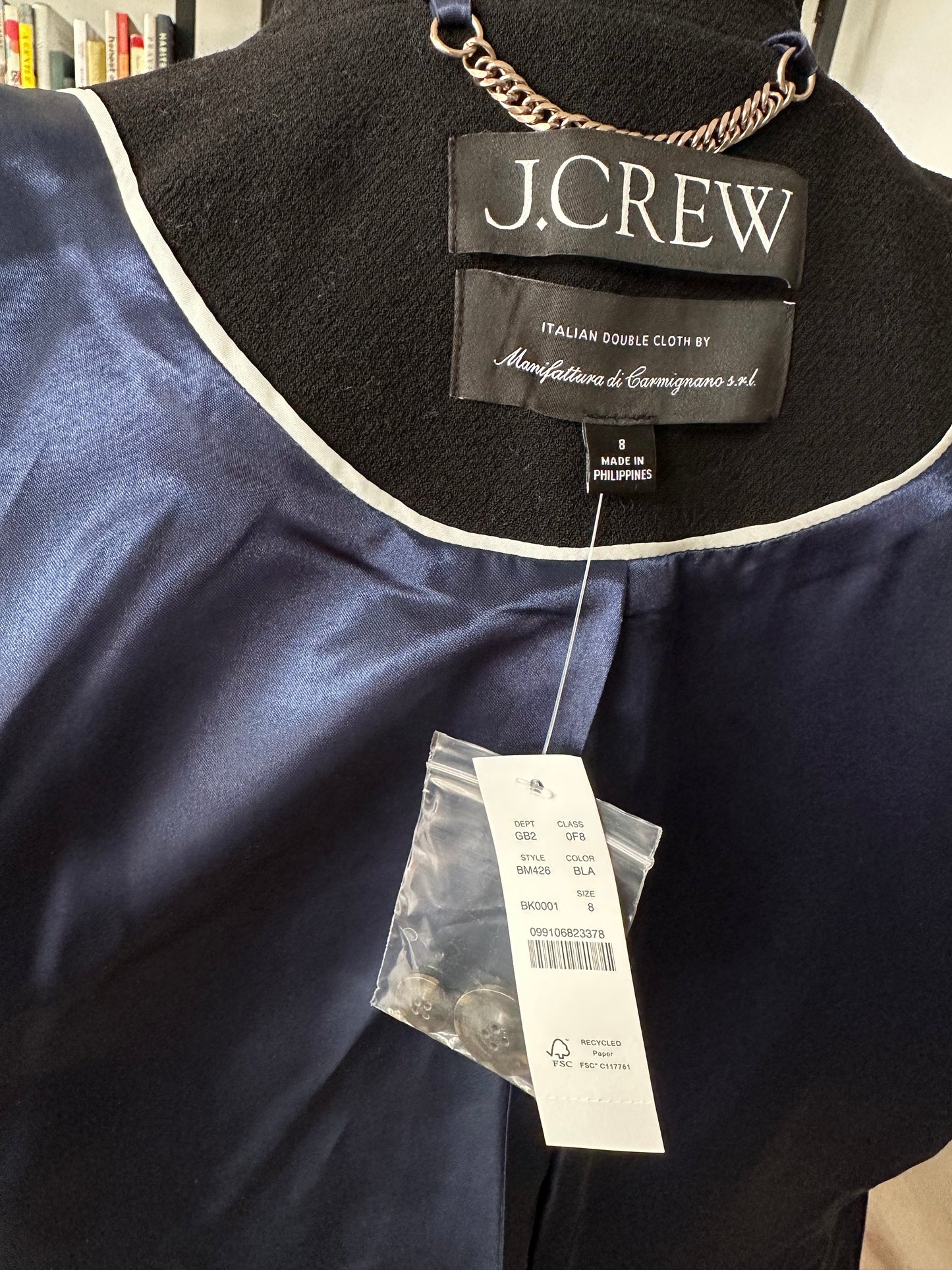 J.Crew Collection black dinner blazer. Size 8. NWT