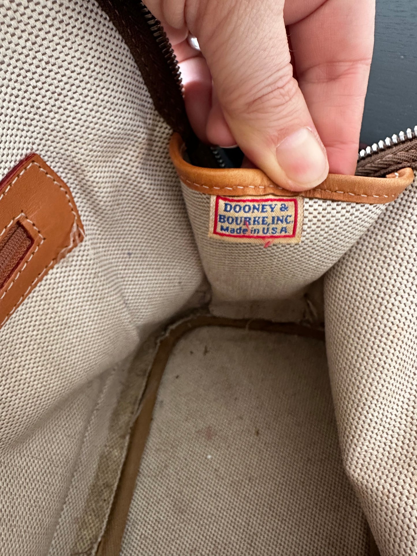 90s Dooney and Bourke Monogramed canvas domed satchel