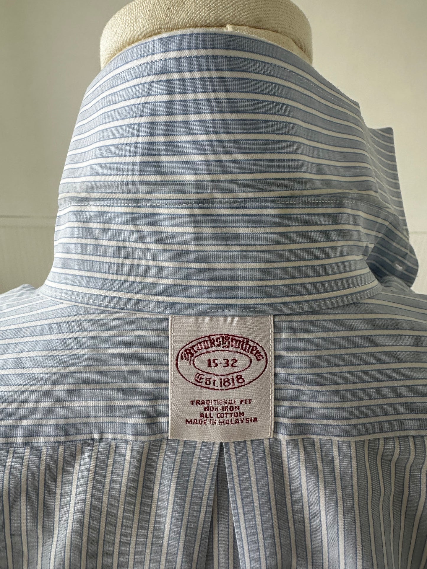 90s Brooks Brothers blue with white stripe button down