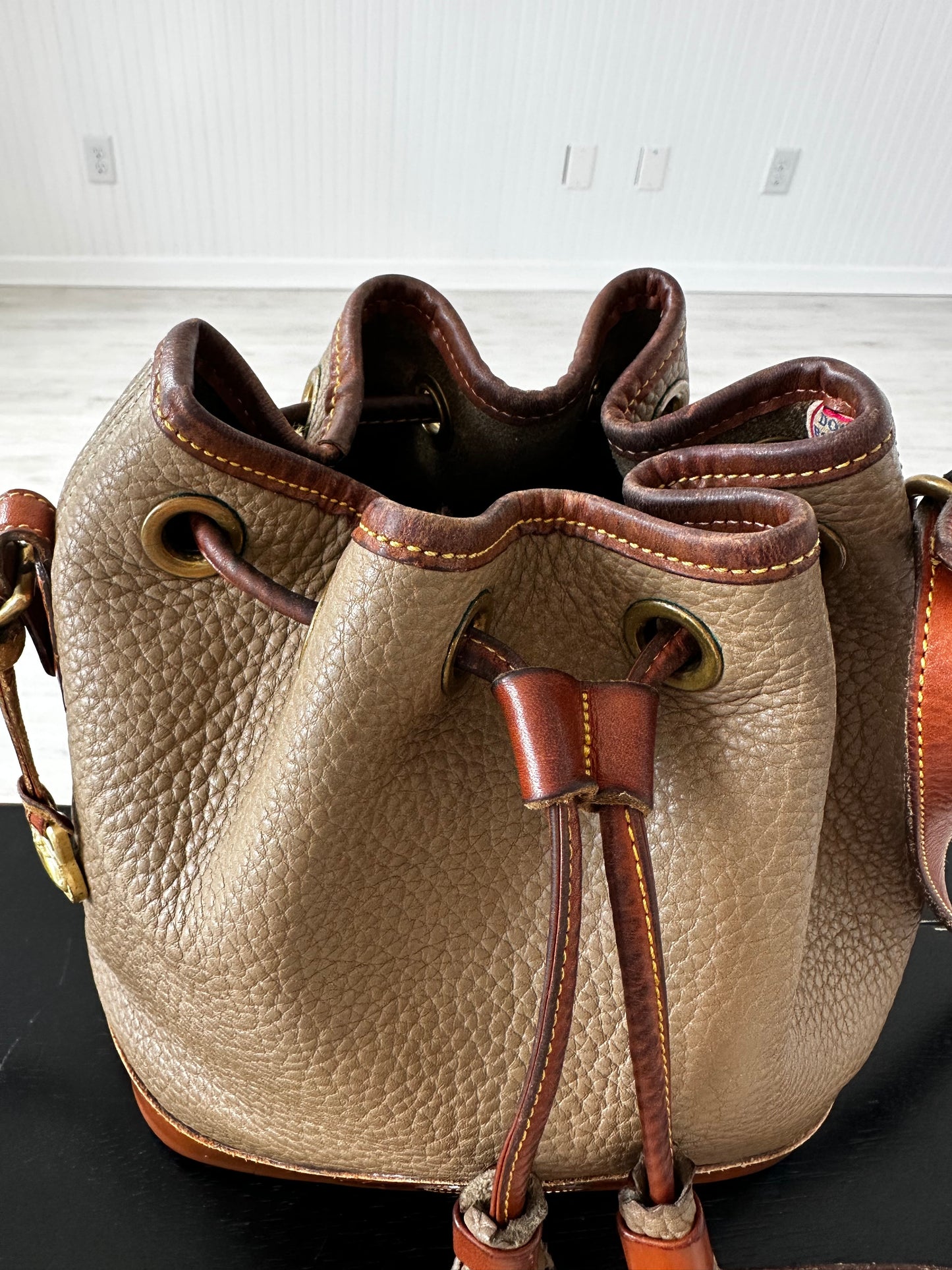 90s Dooney and Bourke drawstring bucket bag