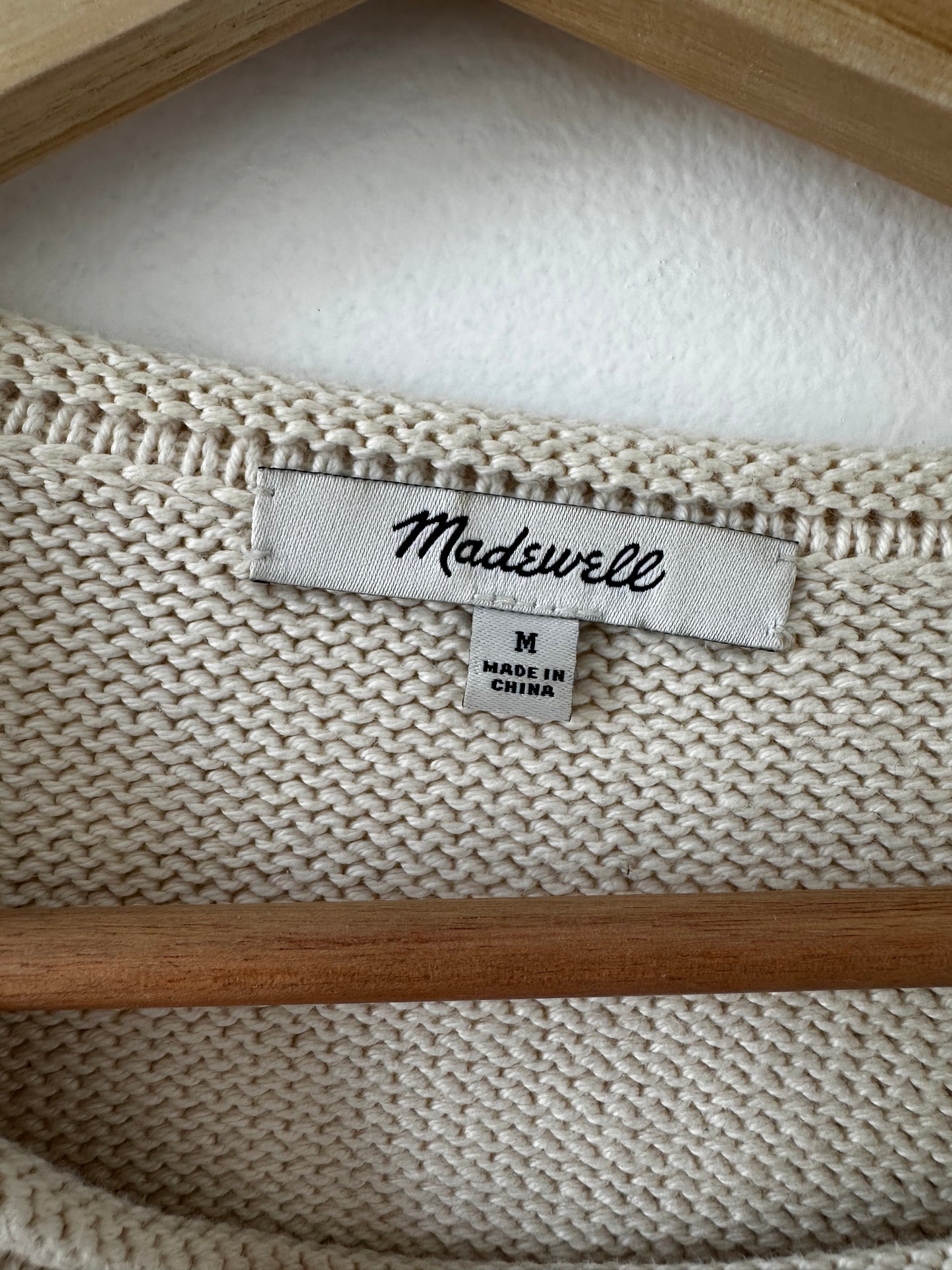 Madewell striped cotton sweater in navy/cream. Size medium