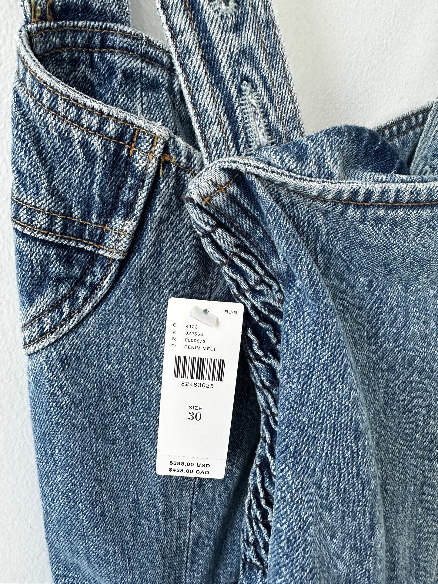 Agolde Paula denim overalls. Size 30