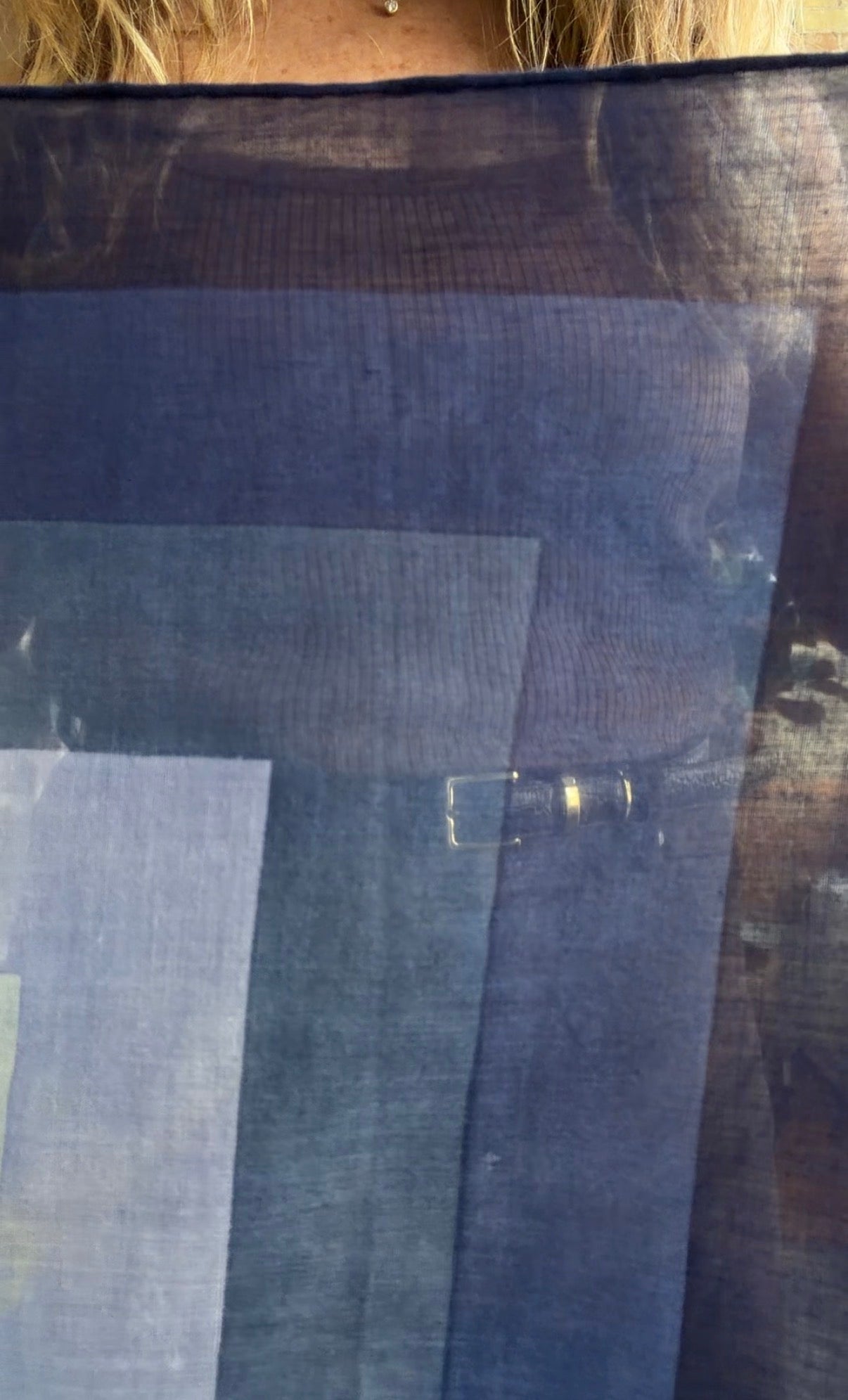 #12 Vintage YSL navy cotton scarf
