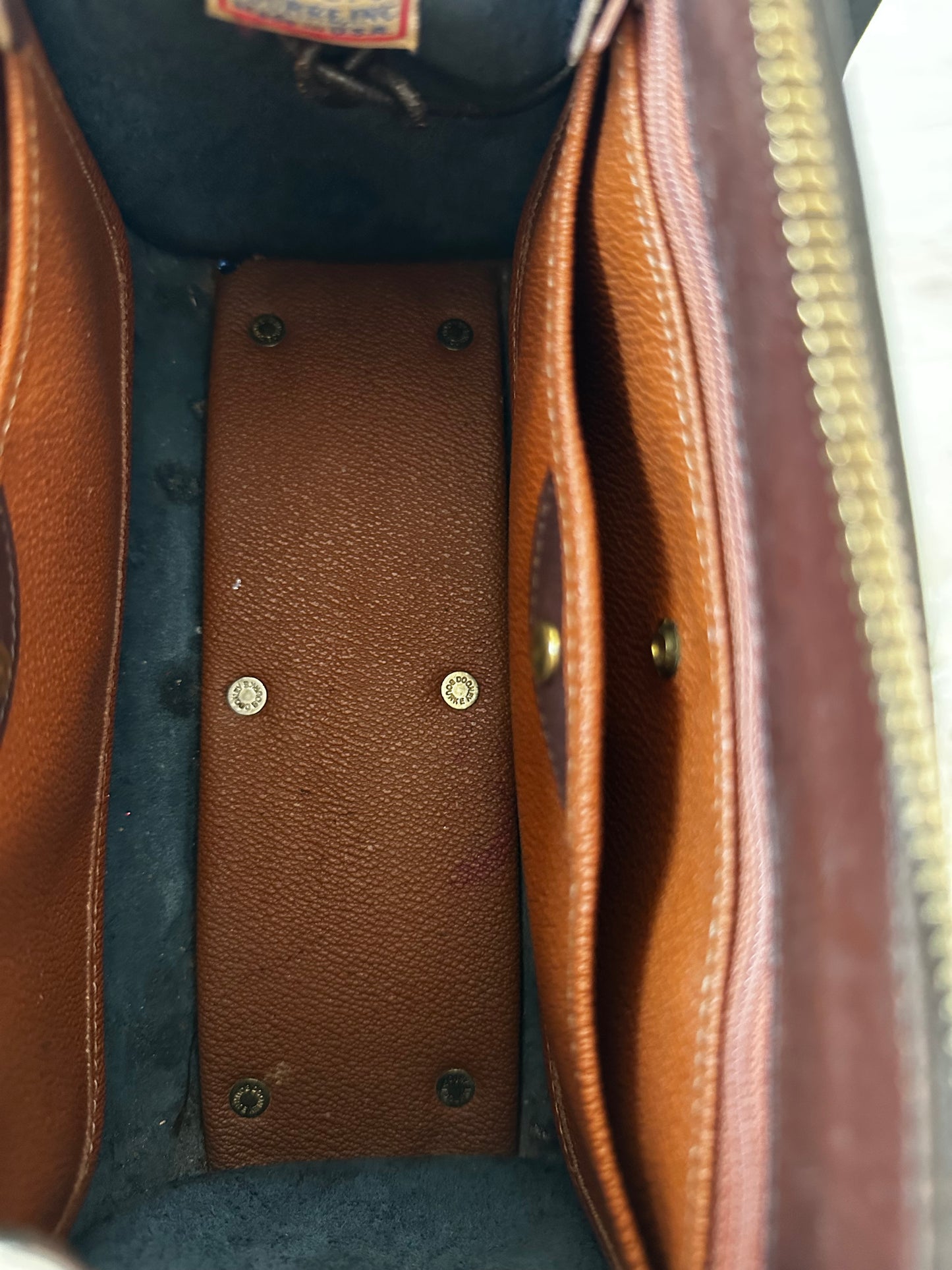 90s Dooney and Bourke navy zip top satchel