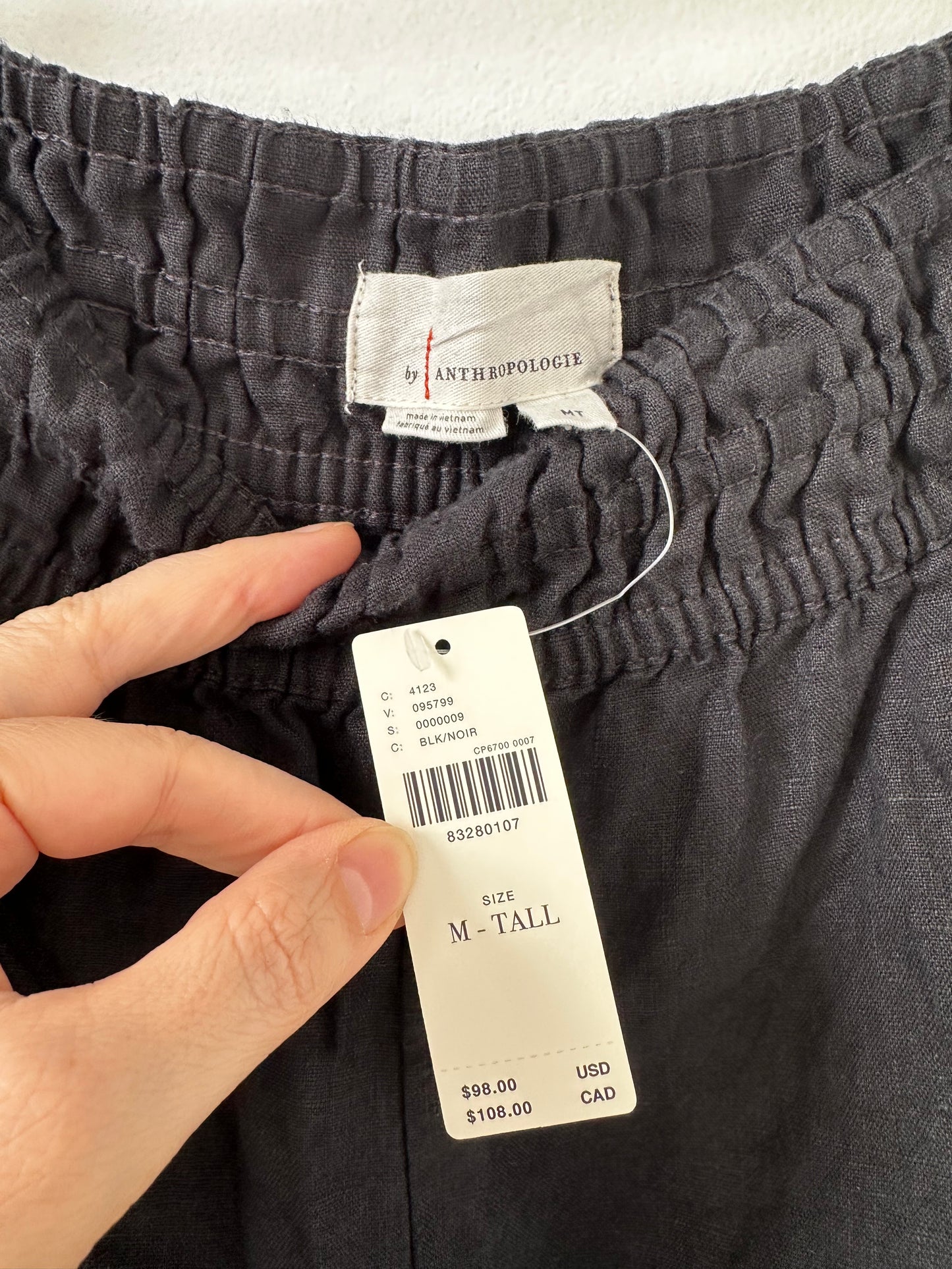Anthropologie Sometset pull-on pants in black linen