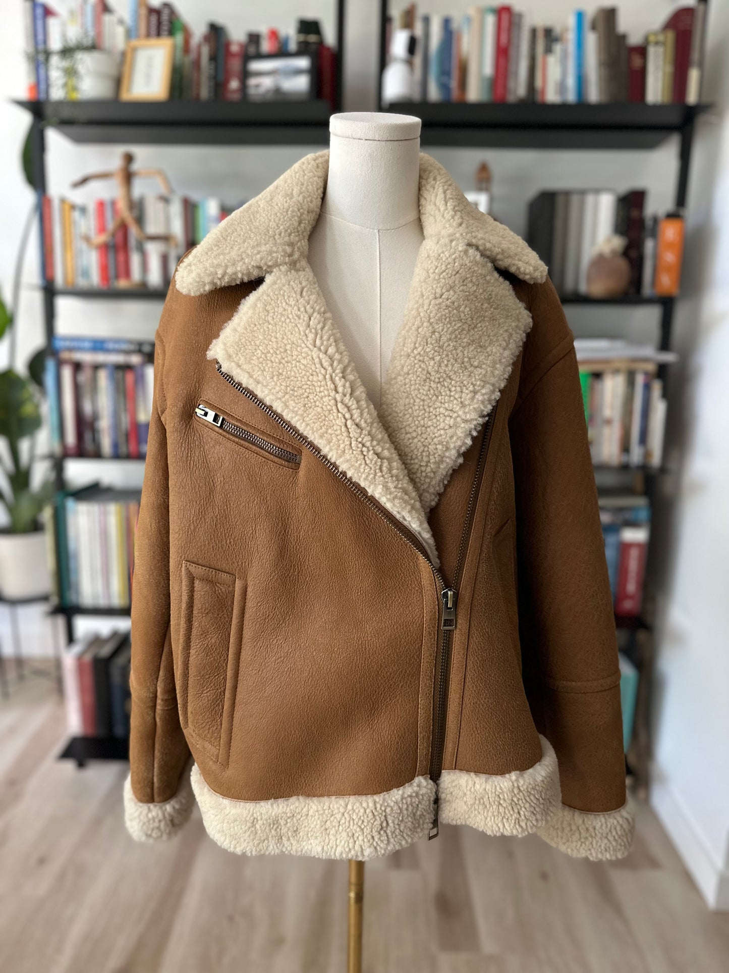 Madewell Oversized Shearling Motorcycle Jacket. NWT. Size Medium. Retails for $748