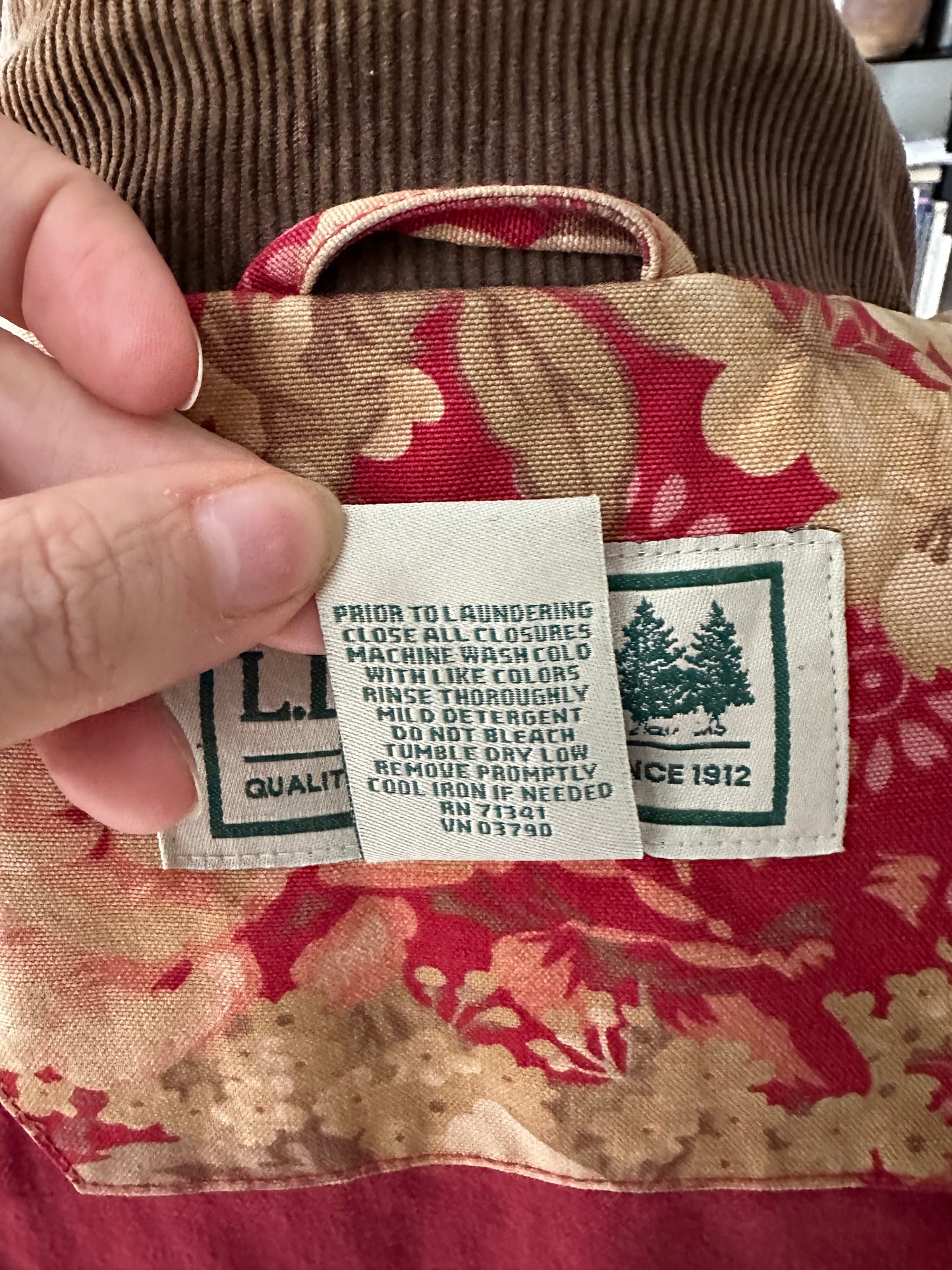 90s LL Bean floral barn coat