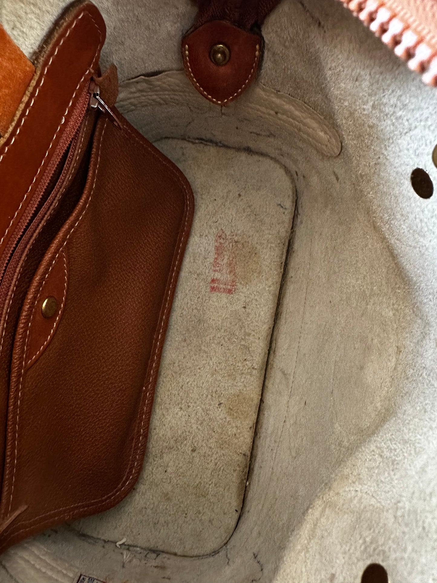 90s Dooney and Bourke Norfolk satchel in cream