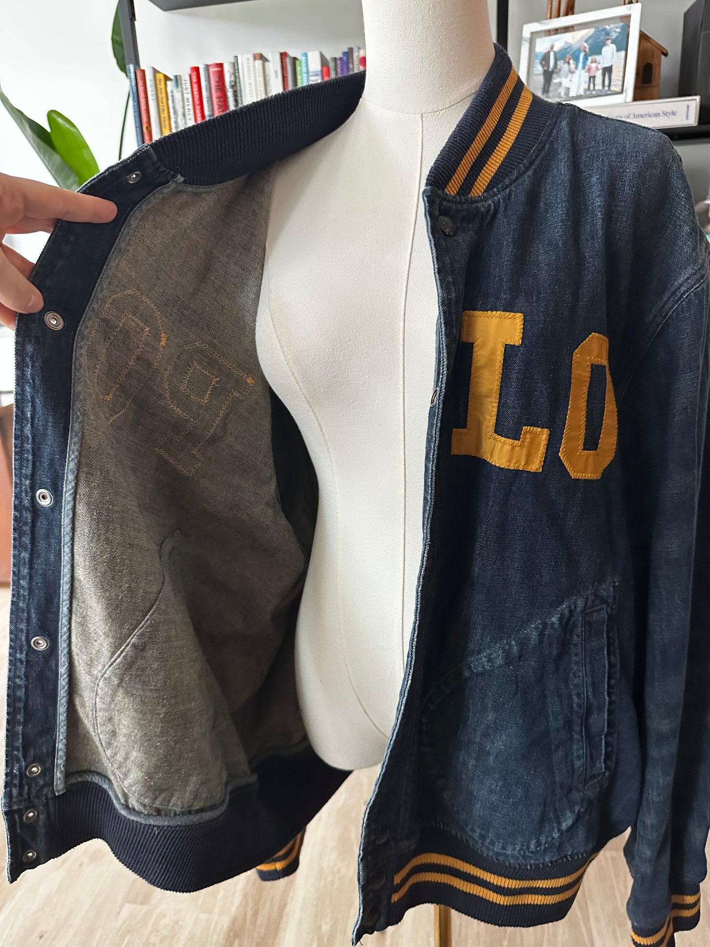00s Polo Ralph Lauren denim bomber jacket