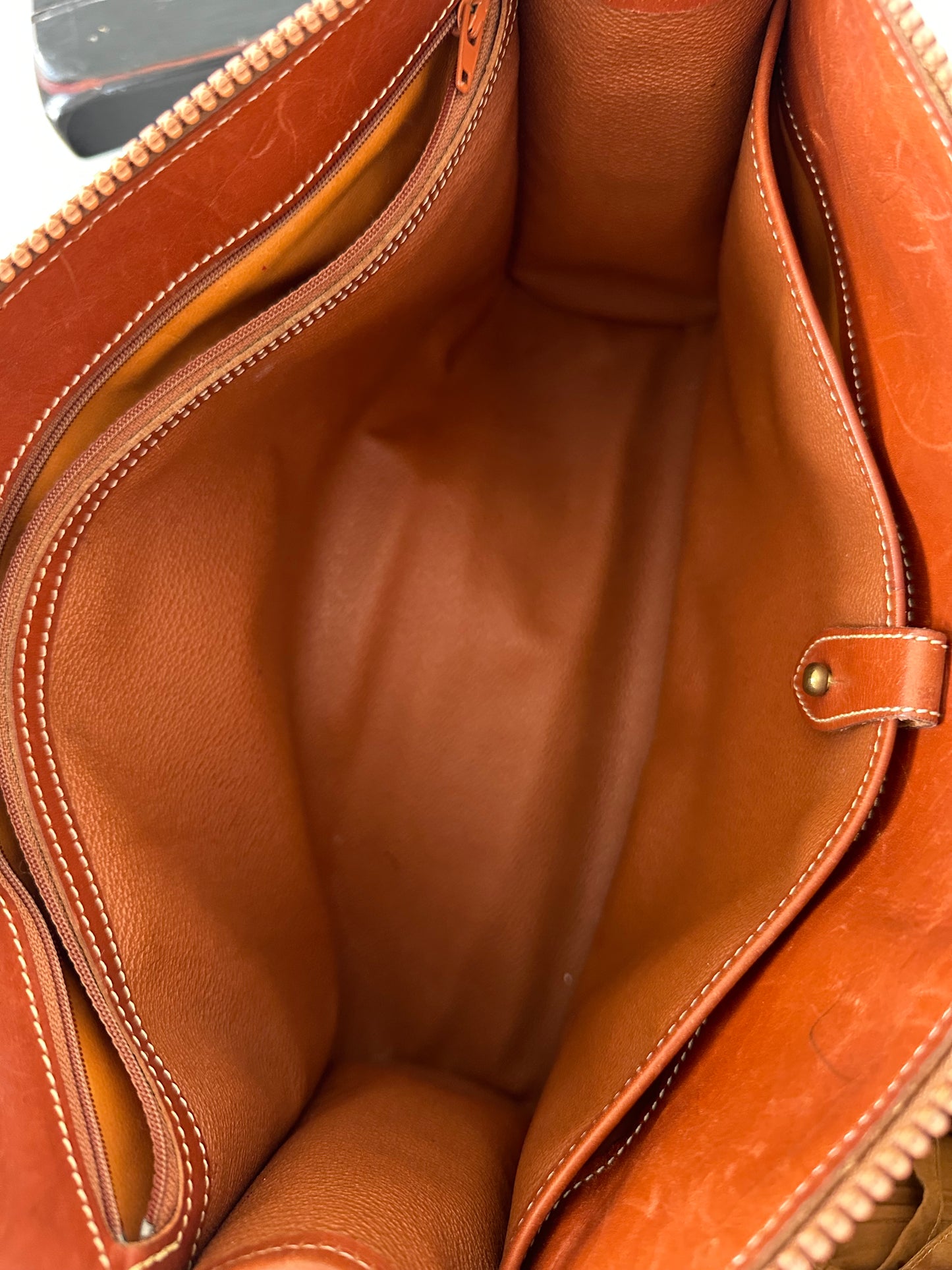 90's Dooney & Bourke Taupe Top Zip Shoulder Satchel