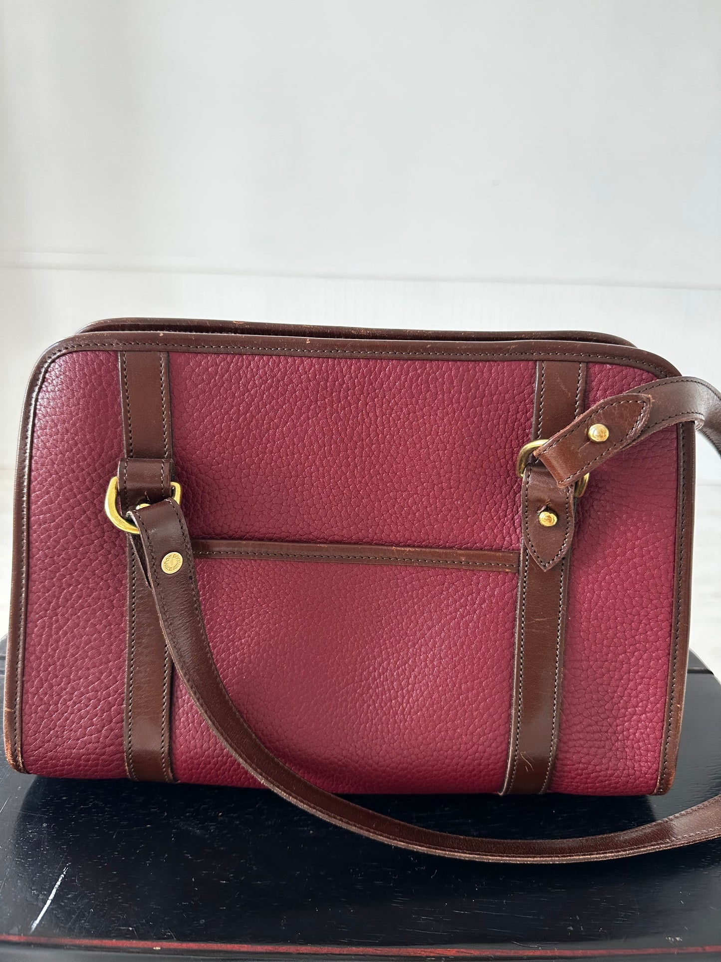 90s Dooney and Bourke zip top satchel in merlot wine