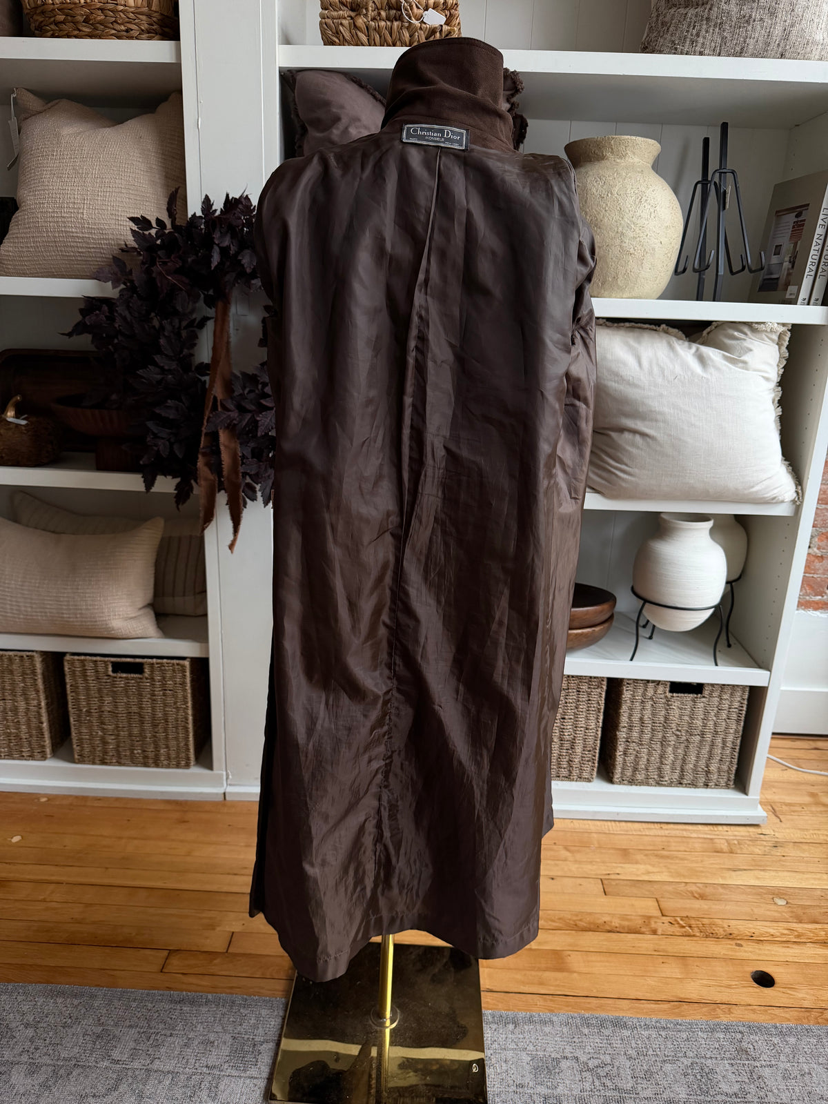 70s Christian Dior Ultrasuede brown trench. Made in the USA. Fits S-L petite