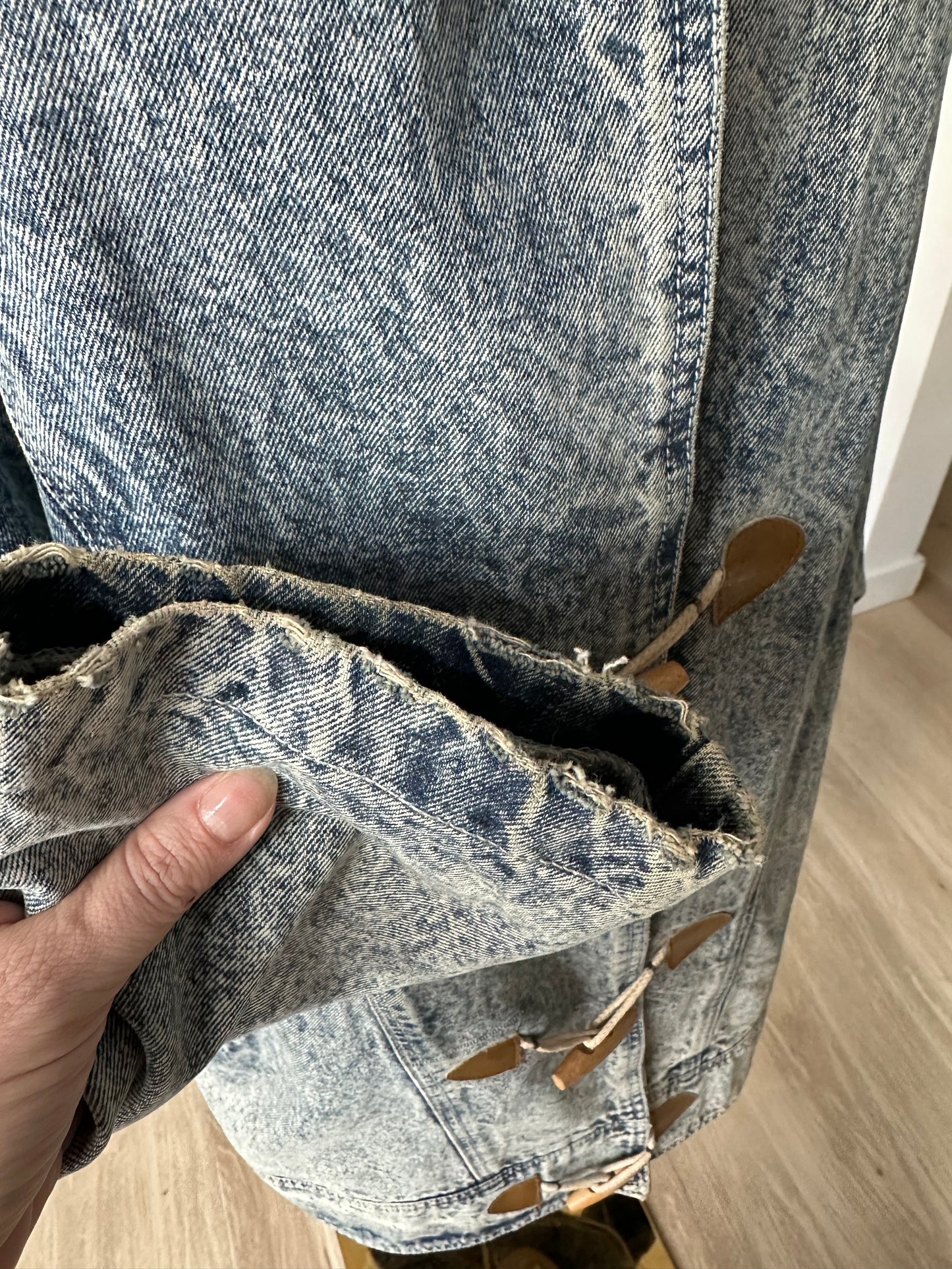 80s/90s Out of the Blue denim toggle coat