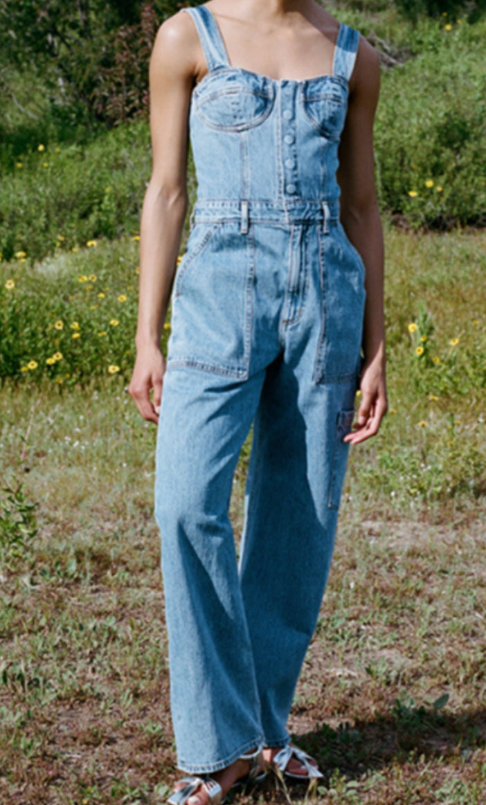 Agolde Paula denim overalls. Size 30