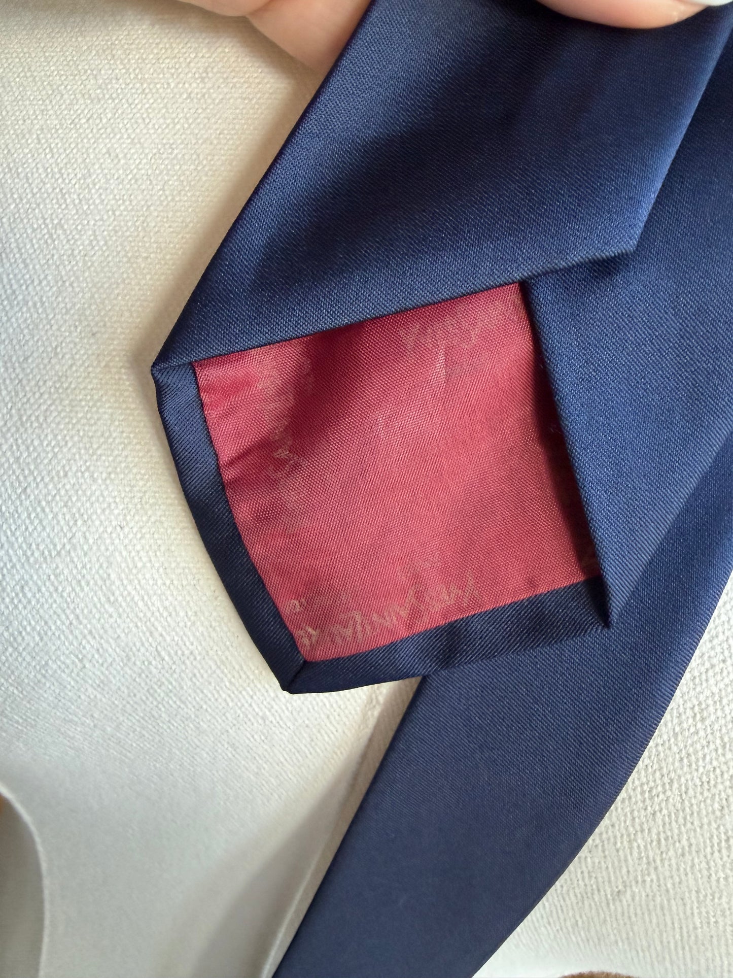 80s YSL navy blue tie