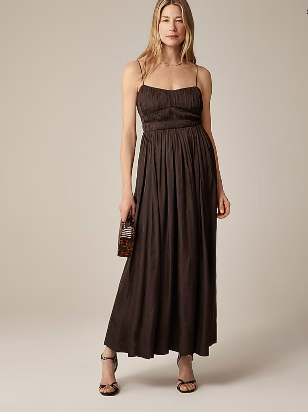 J.Crew Collection ruched maxi dress in luster georgette. Size 10. NWT