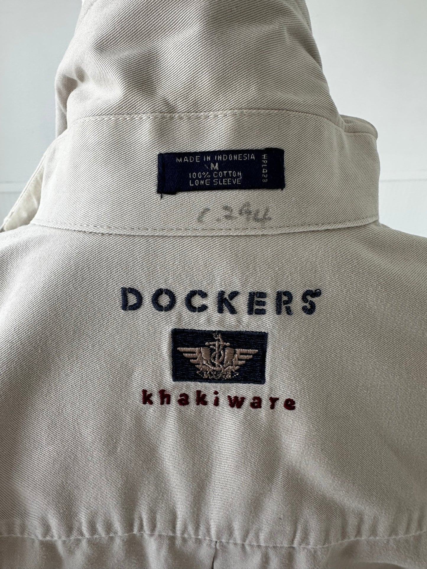 90s Dockers light tan button down