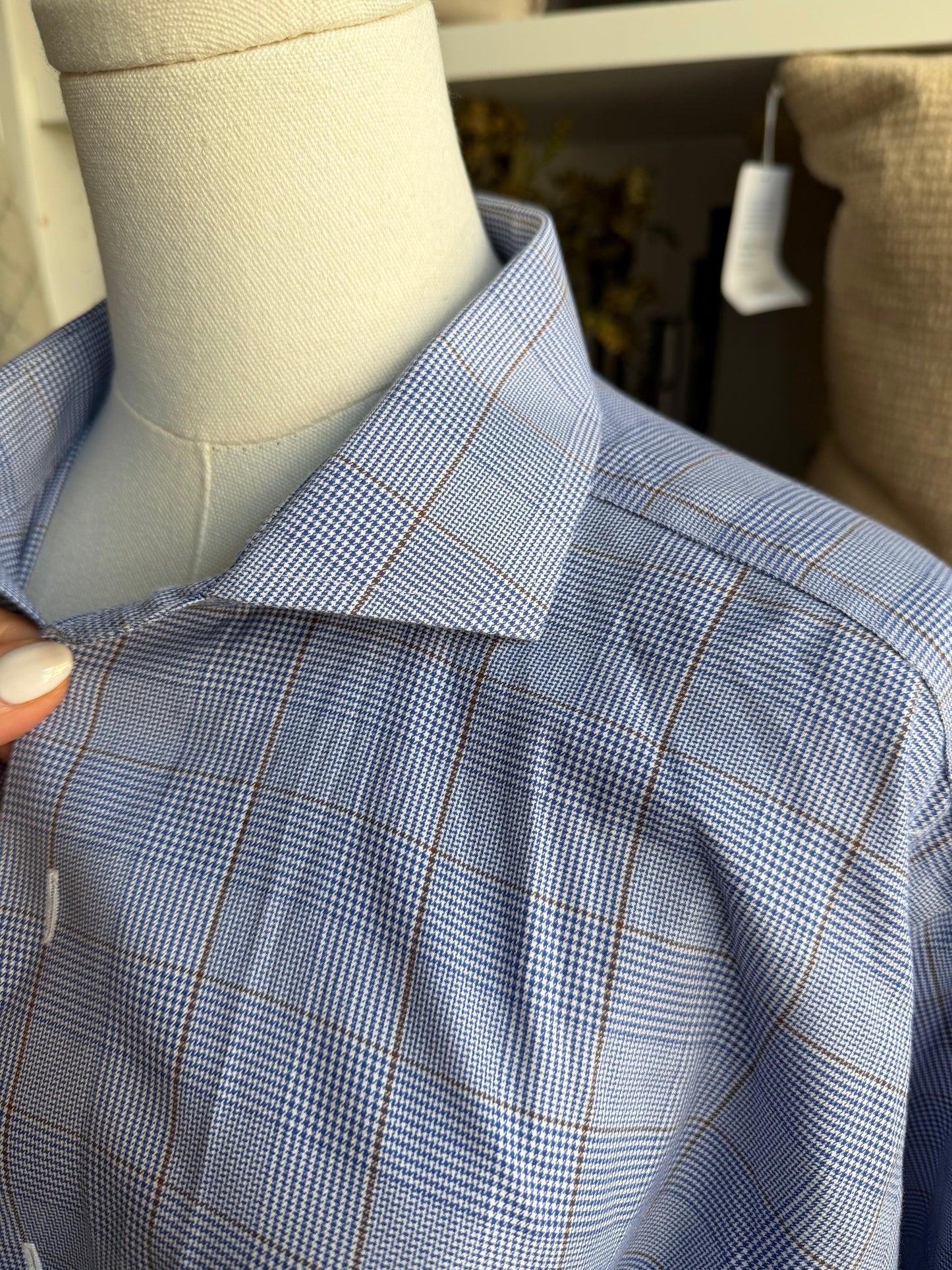 90s Brooks Brothers blue plaid poplin button down