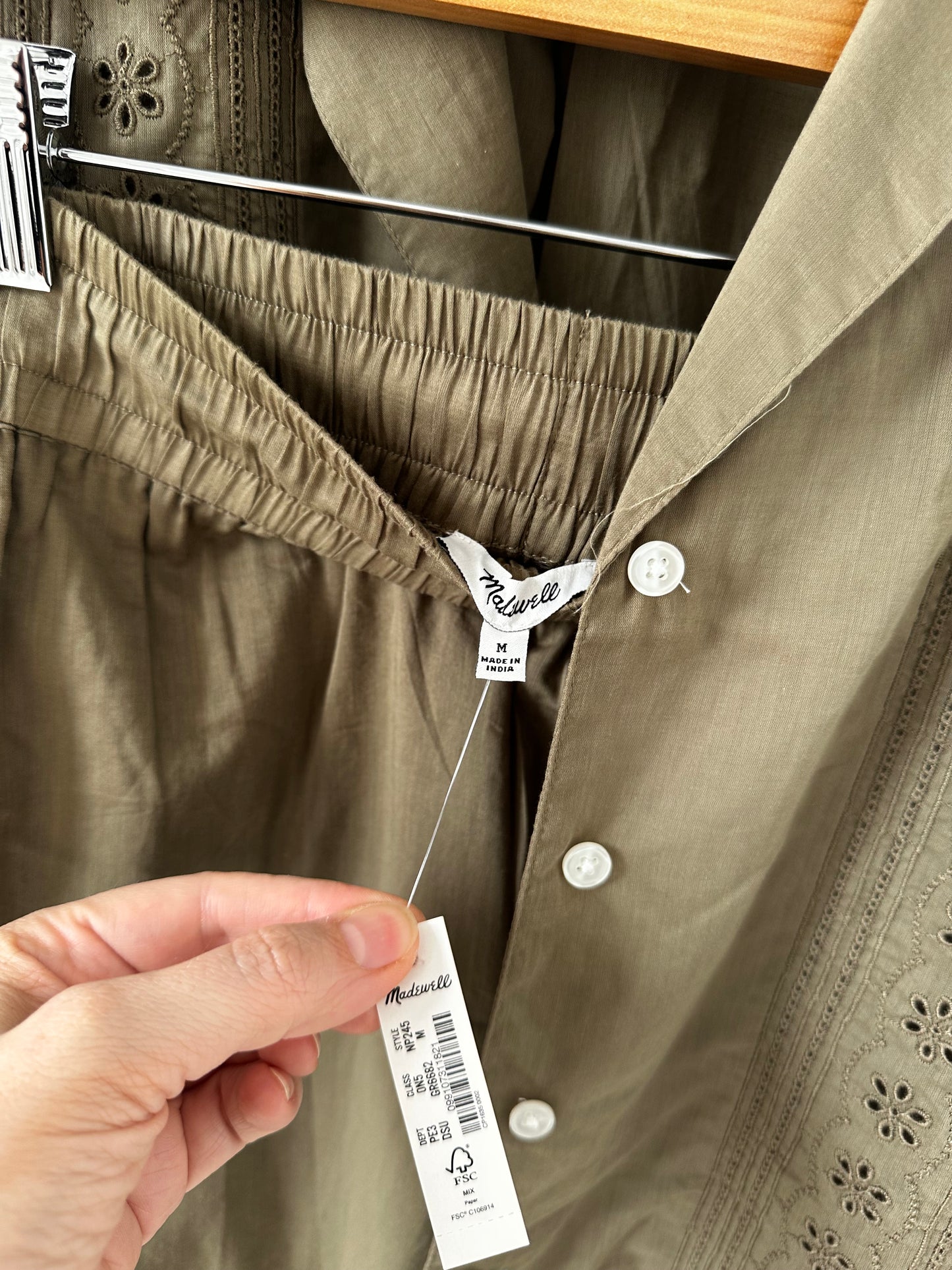 Madewell embroidered set. NWT