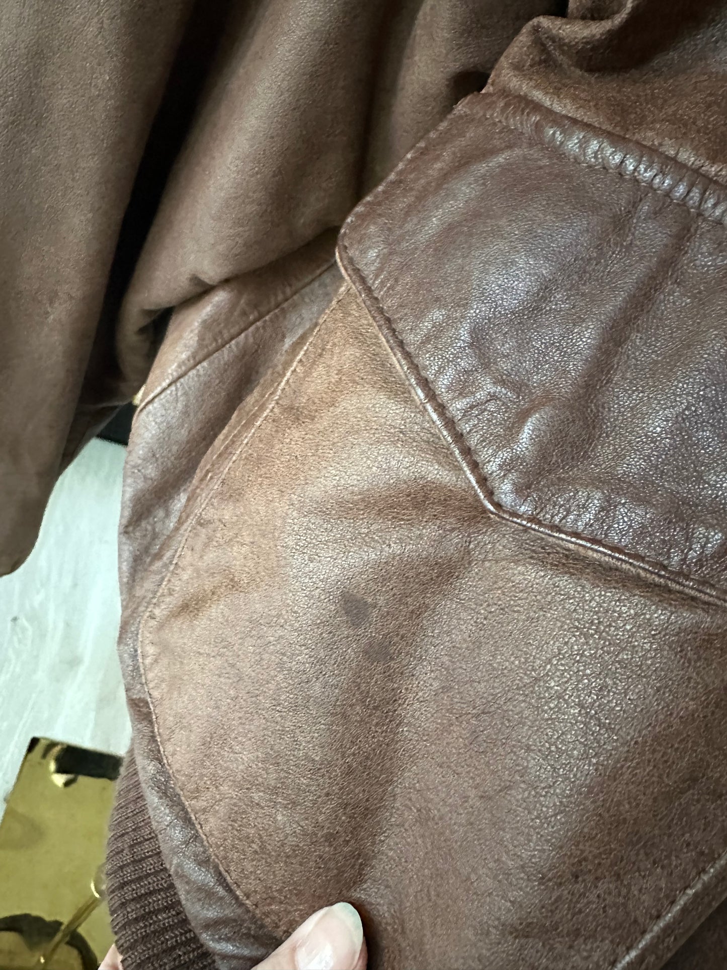 90s Otello Pelle leather bomber. Made in Korea