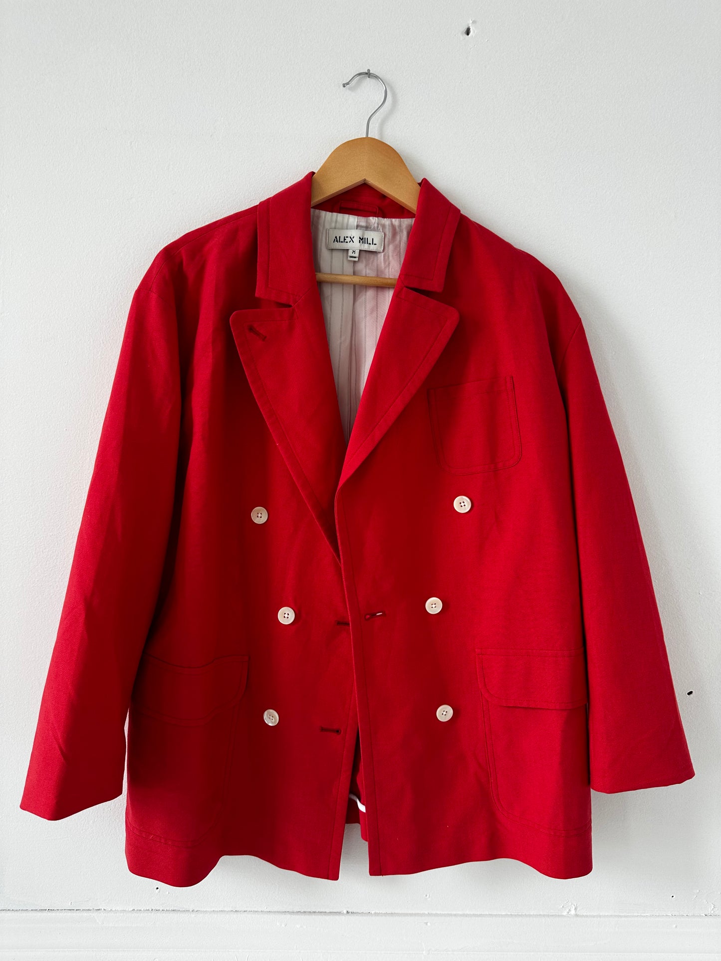 Alex Mill coral linen jacket