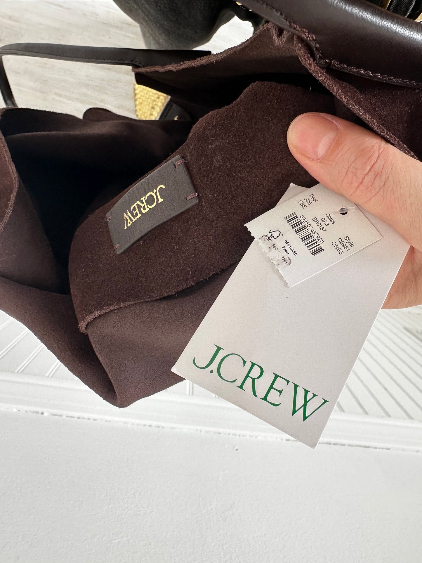 JCrew Berkeley brown suede tote
