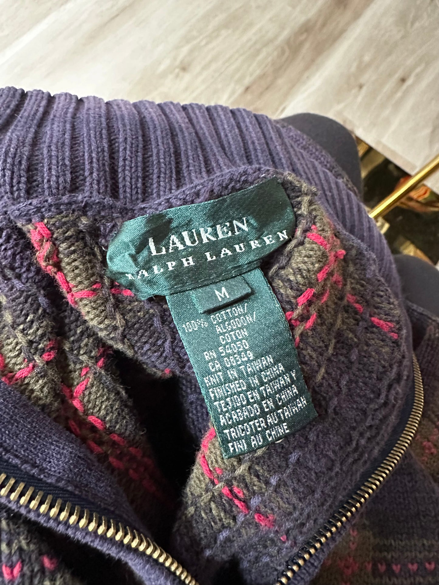 90s Lauren Ralph Lauren half zip cotton sweater