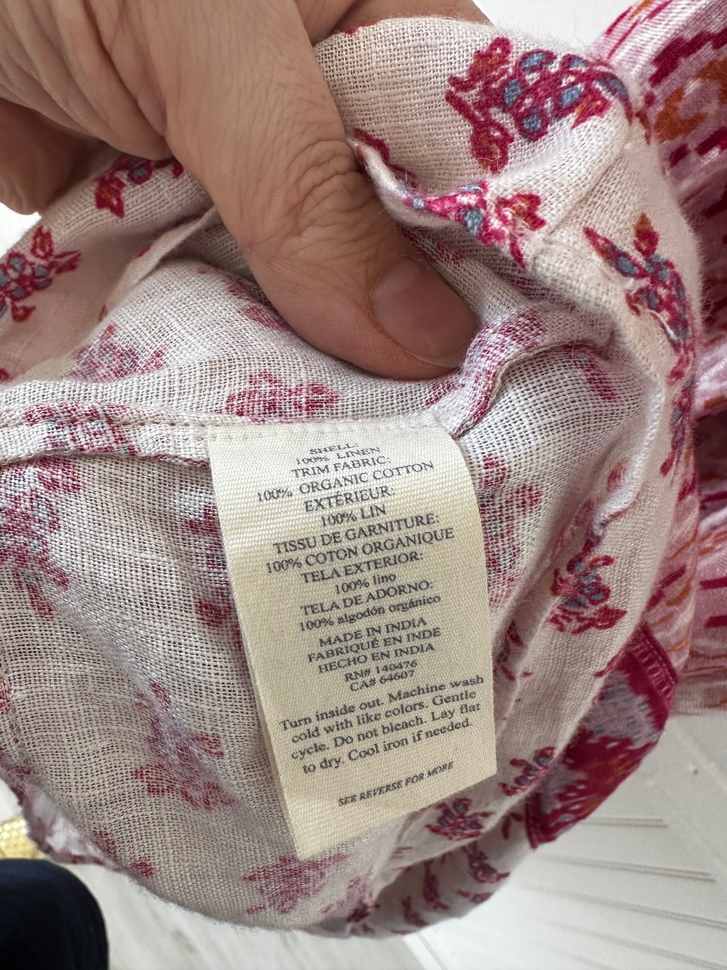 Faherty Gracie print block dress. Size medium