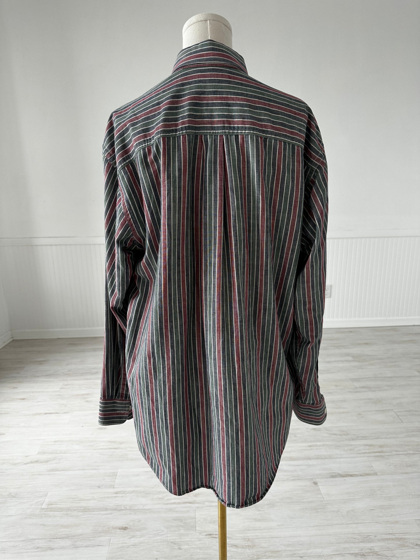 90s LL Bean striped button down. Made in the USA