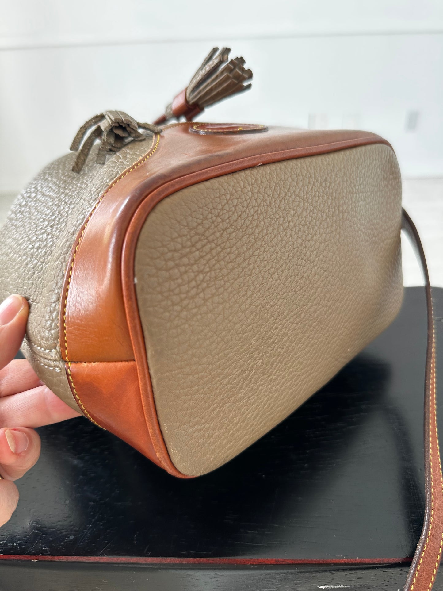 90s Dooney and Bourke drawstring bucket bag