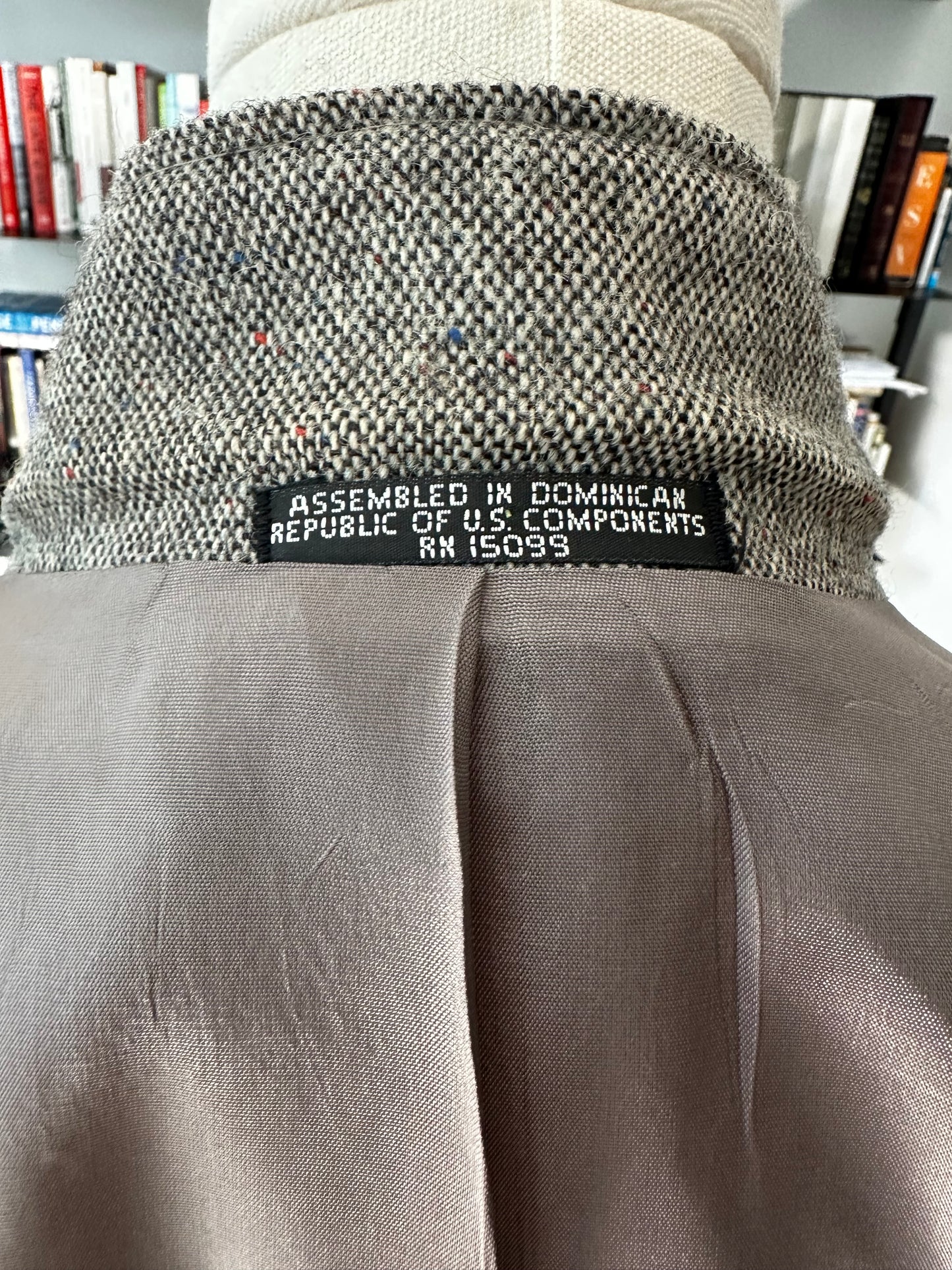 80s Executive Collection wool tweed blazer with suede elbow patches