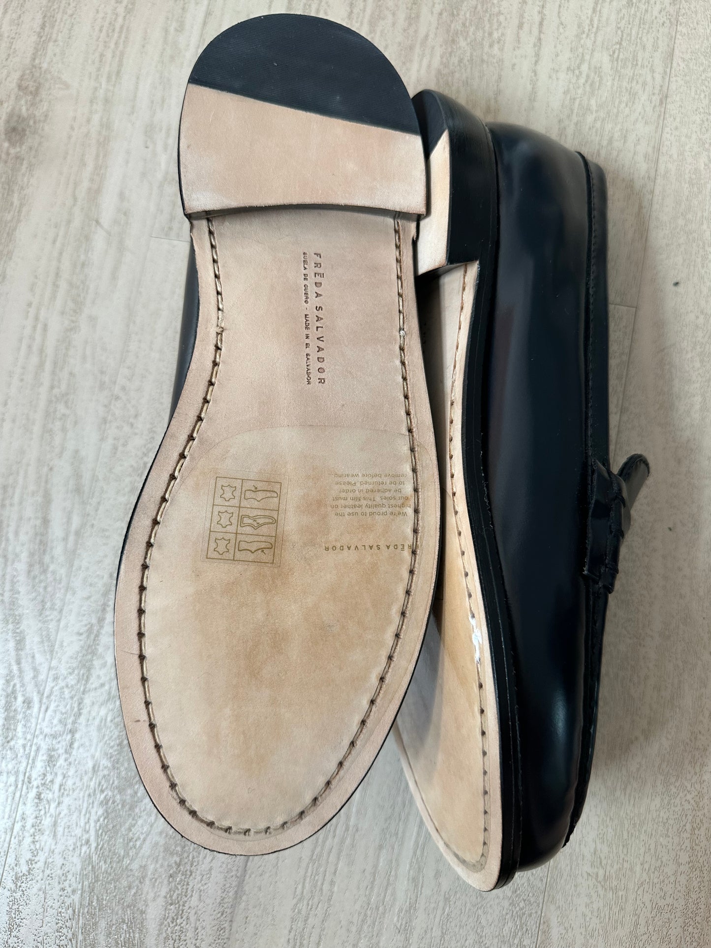 Freda Salvador Elba loafers in navy. Size 9. Brand new